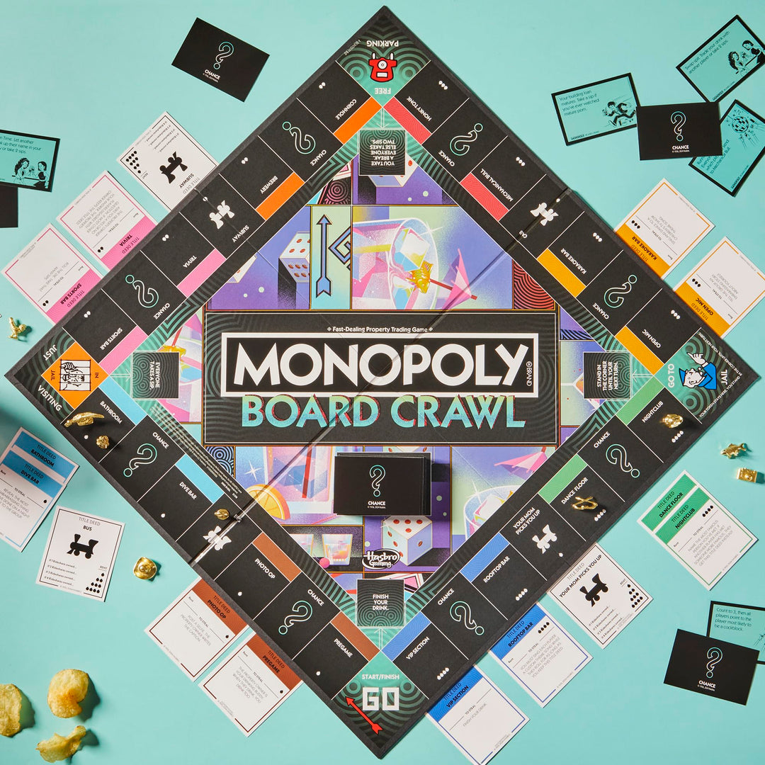 Hasbro Gaming Monopoly Board Crawl Drinking Game