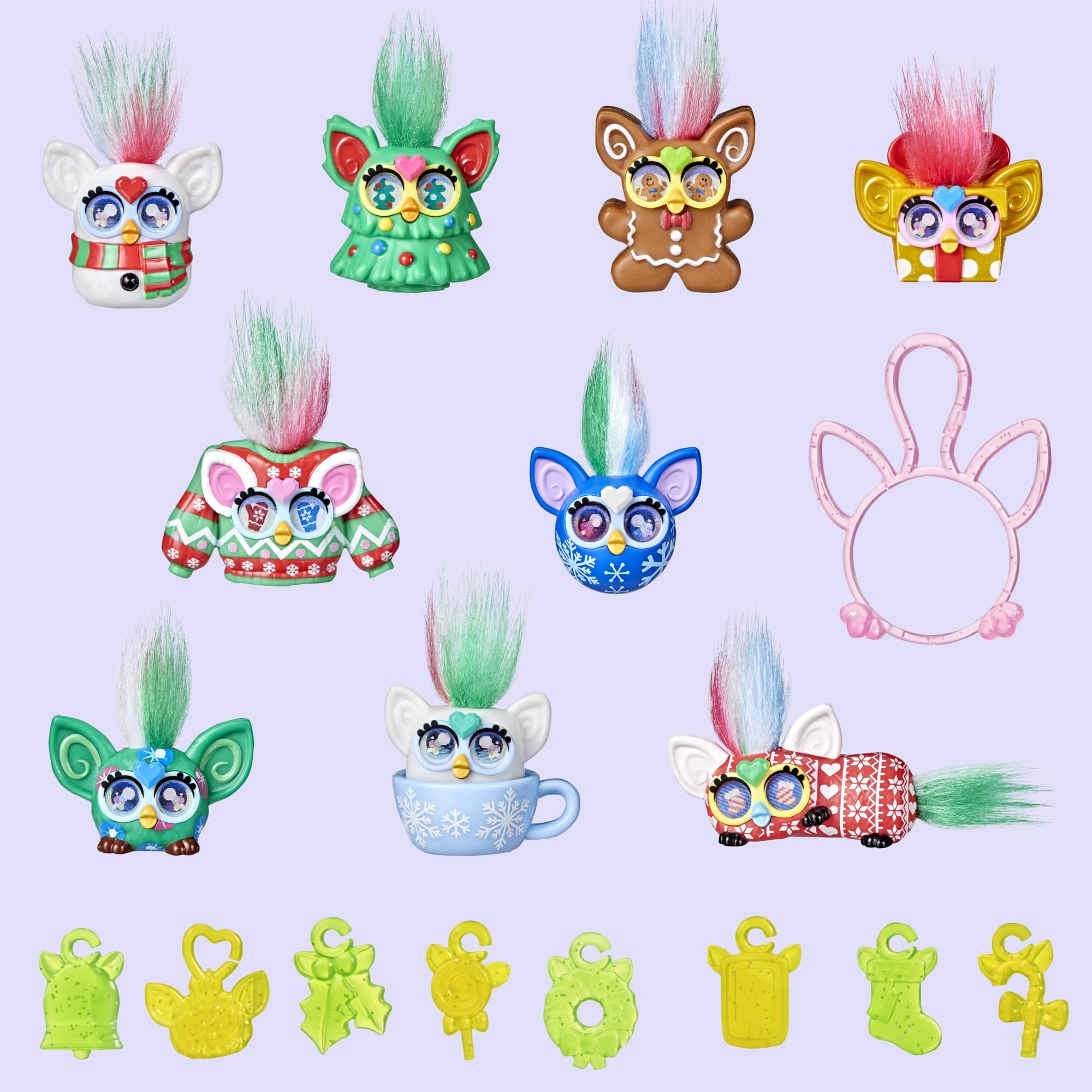 Furby Minis Furbulous Advent Calendar - 24 Days of Collectible Figures, Stickers & Keychain Charms 9