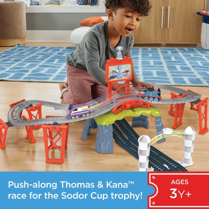 Thomas & Friends Race for the Sodor Cup Push-Along Train Set - Head-to-Head Racing for Ages 3+