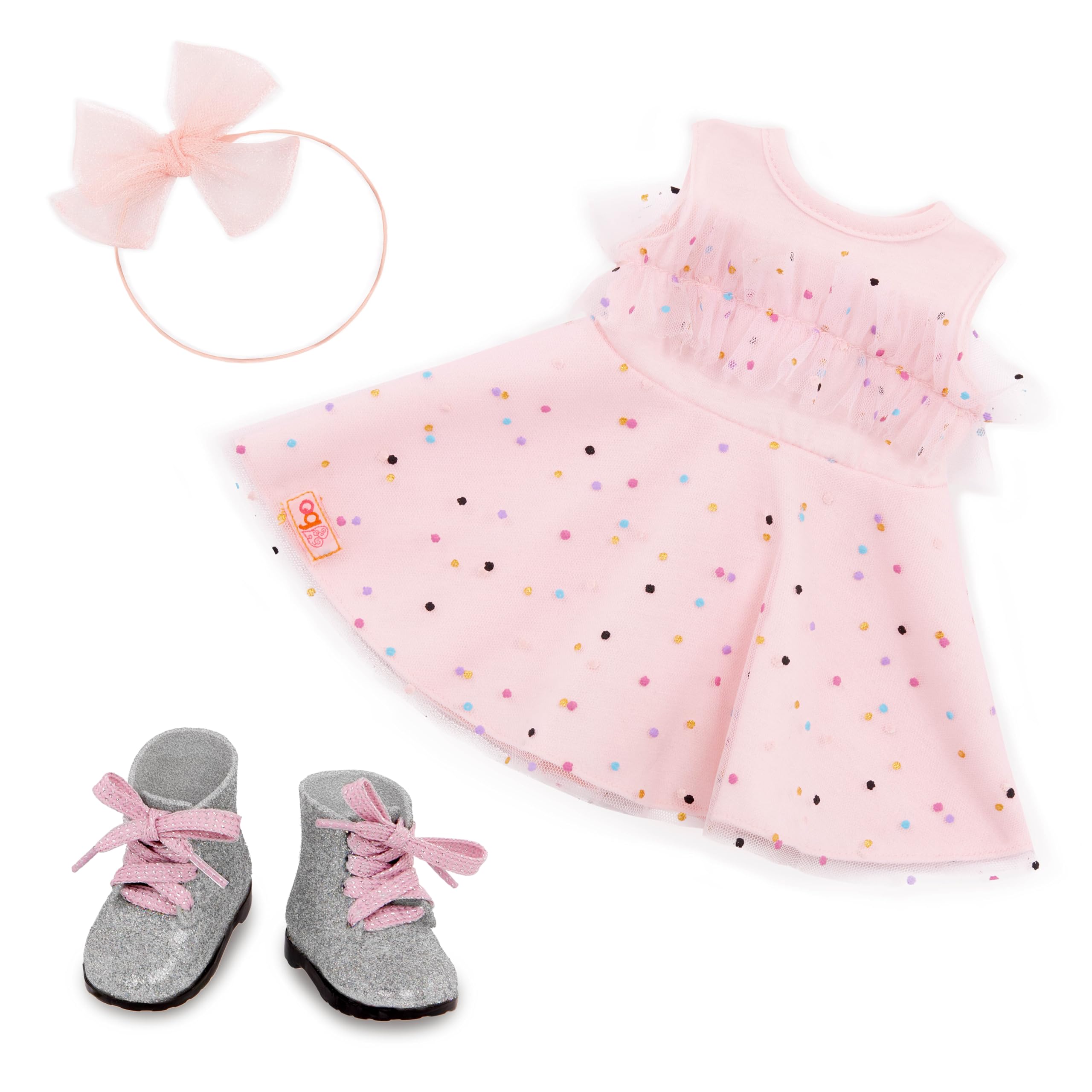 Our Generation 18-inch Doll Confetti-Print Party Dress Outfit for 3+ 7