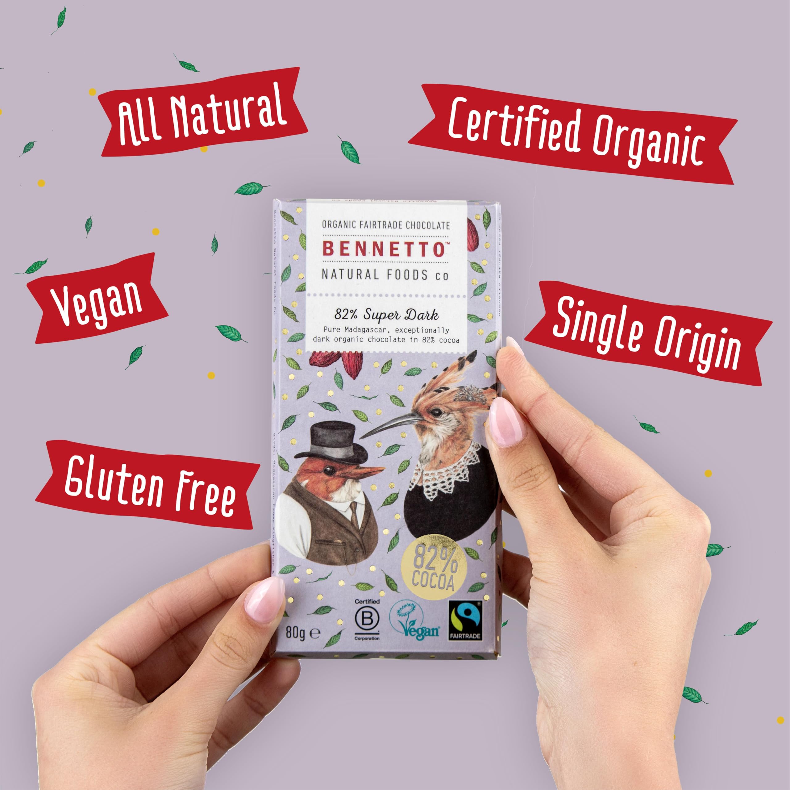 Bennetto 82% Super Dark Organic Chocolate Bar - Single Origin Ecuadorian Cocoa, Vegan & Gluten-Free 5