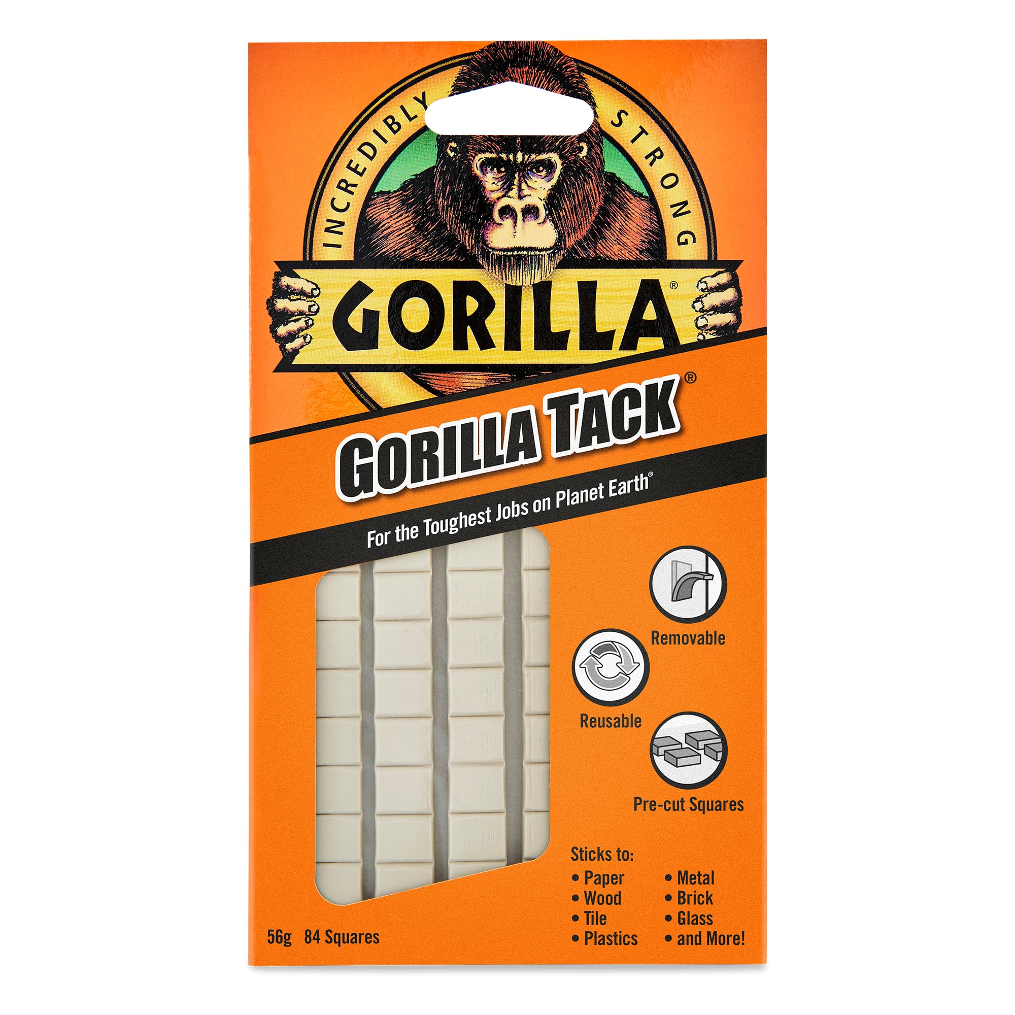 GORILLA Tack Adhesive Putty - Strong & Fast Drying | 56g White Putty | Model 3144001 1