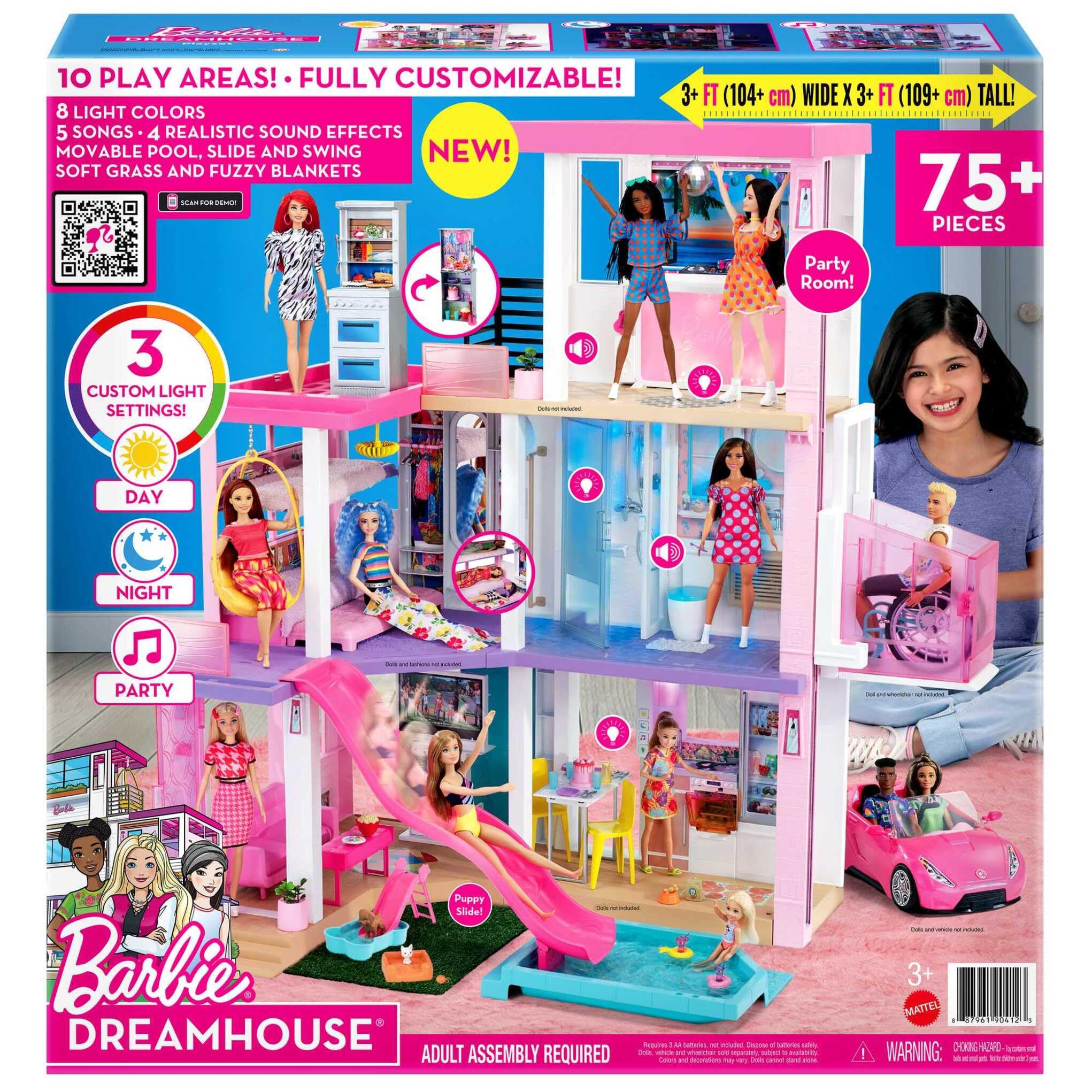 Barbie Dreamhouse - 10 Play Areas | 75+ Pieces | Working Elevator | Ages 3+ 5
