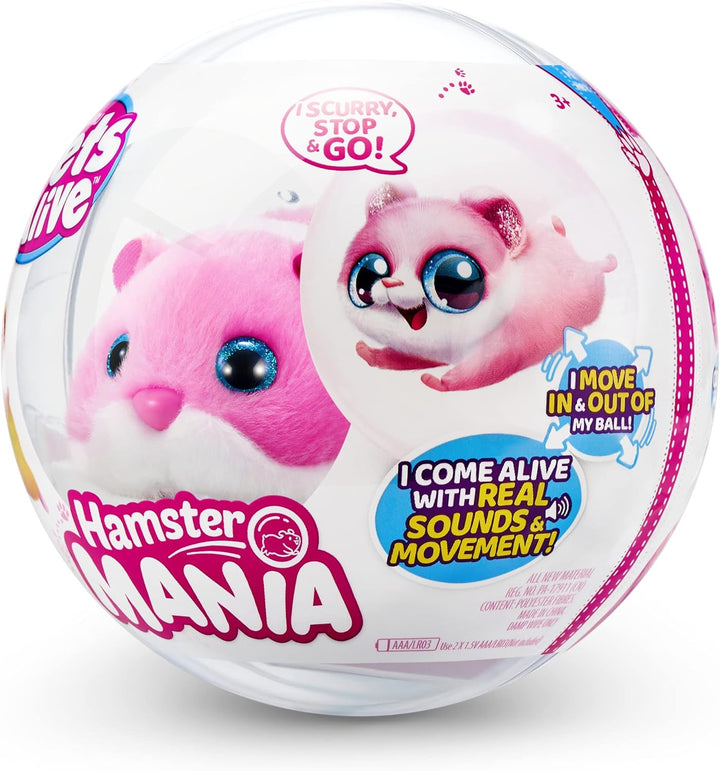 Hamster Mania by ZURU - Interactive Pink Hamster Toy with Real Sounds & Movements