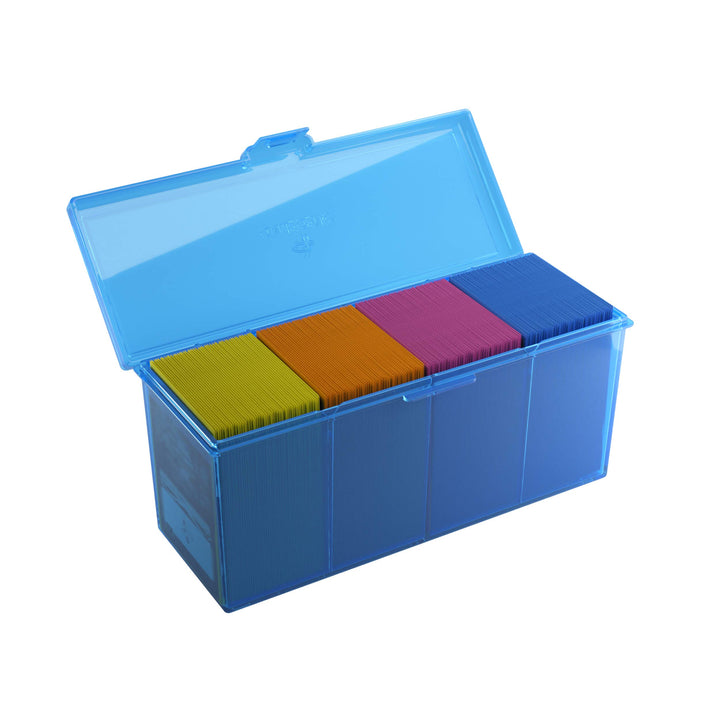 Gamegenic Fourtress 320-Card Deck Holder - Rigid Stackable Box with Lock, Blue