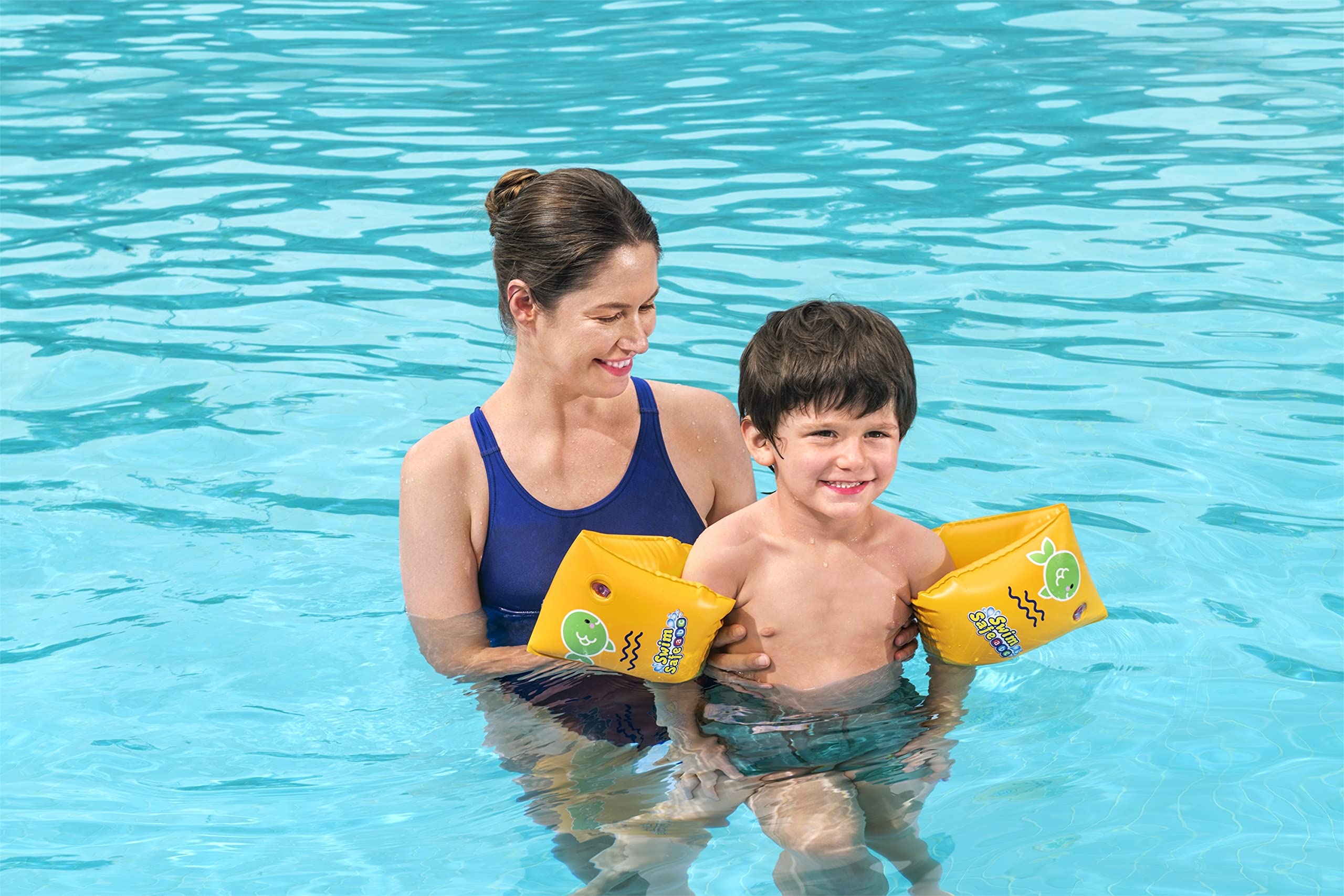 Bestway Swim Safe ABC WonderSplash Inflatable Armbands - Step C, Ages 3-6, Yellow 2