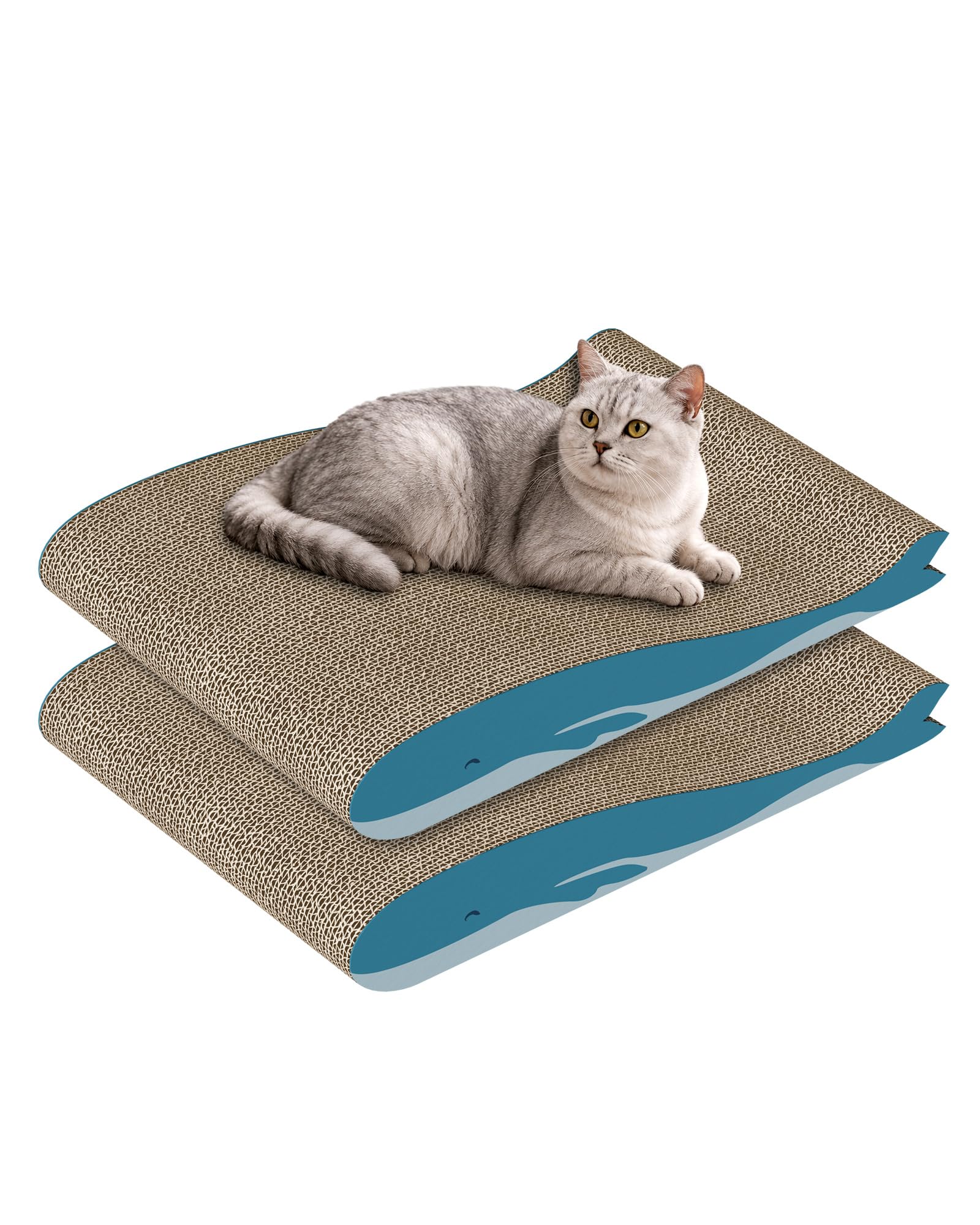 Dogat Cat Scratcher Board - 2 Pack | 42x30x6.5cm | Corrugated Cardboard 1