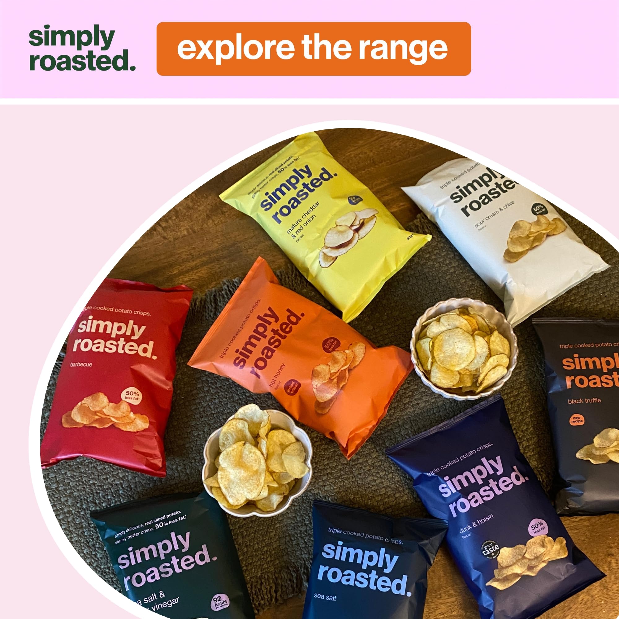 Simply Roasted Mature Cheddar Crisps - 12 Pack Multipack | 50% Less Fat | Under 99 Calories 6