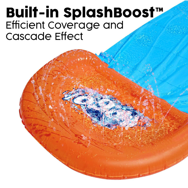 Toboggan aquatique simple Bestway H20GO, glissade et toboggan gonflables de 4,88 m avec arroseurs intégrés