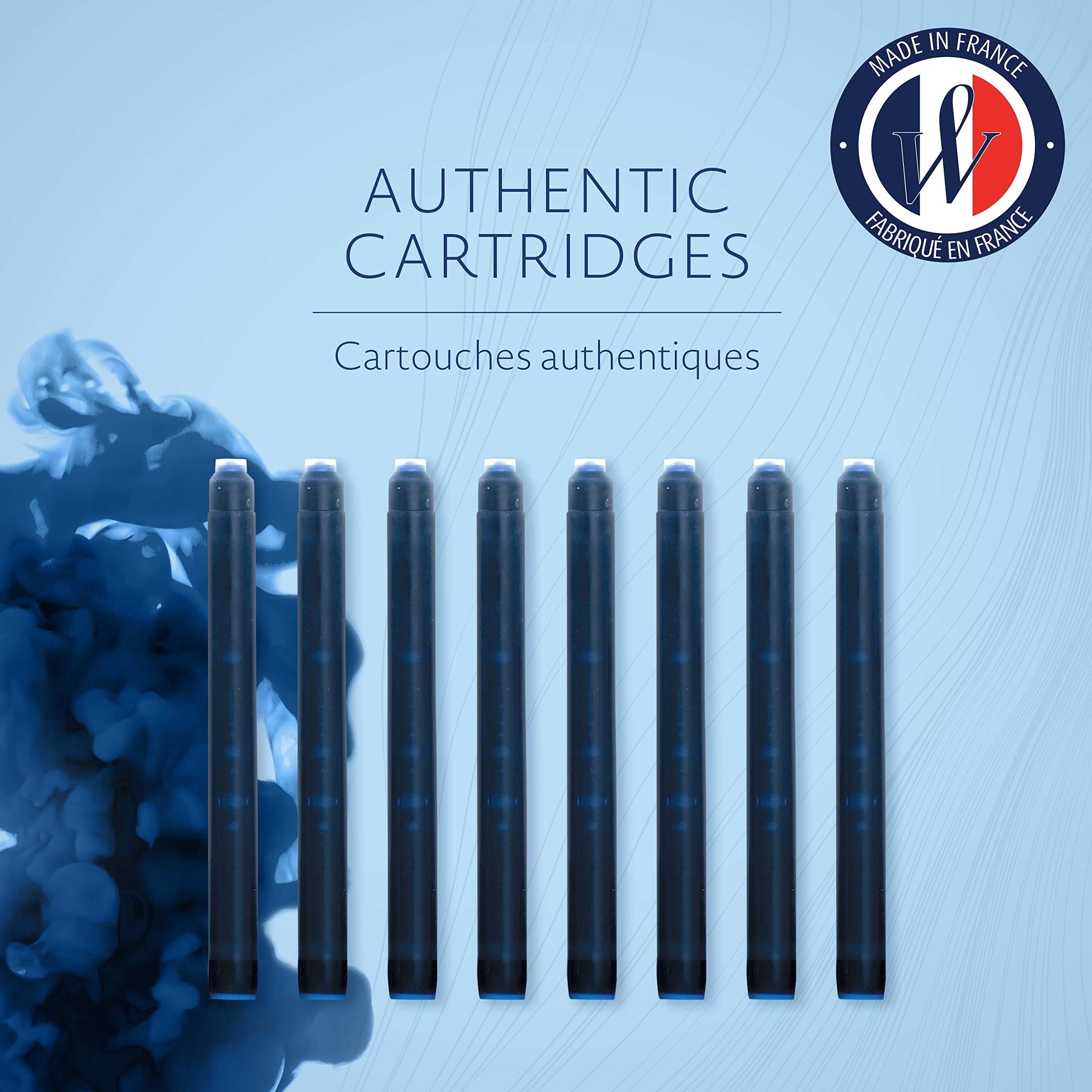 Waterman Fountain Pen Refills - Long Cartridges, Mysterious Blue Ink | 8 Count 2