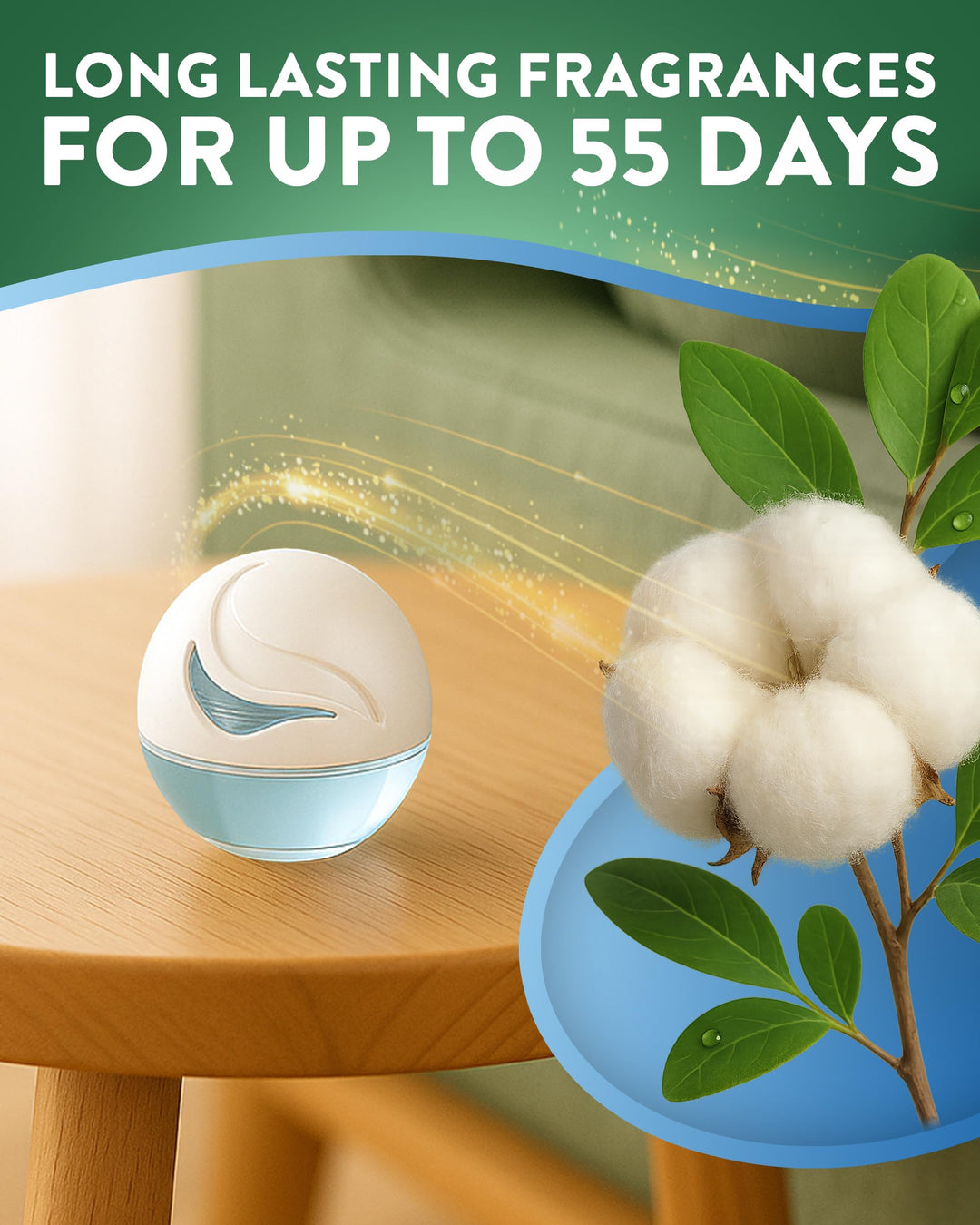 Air Wick - Gel Freshener Fresh Cotton Scent, Pack of 4