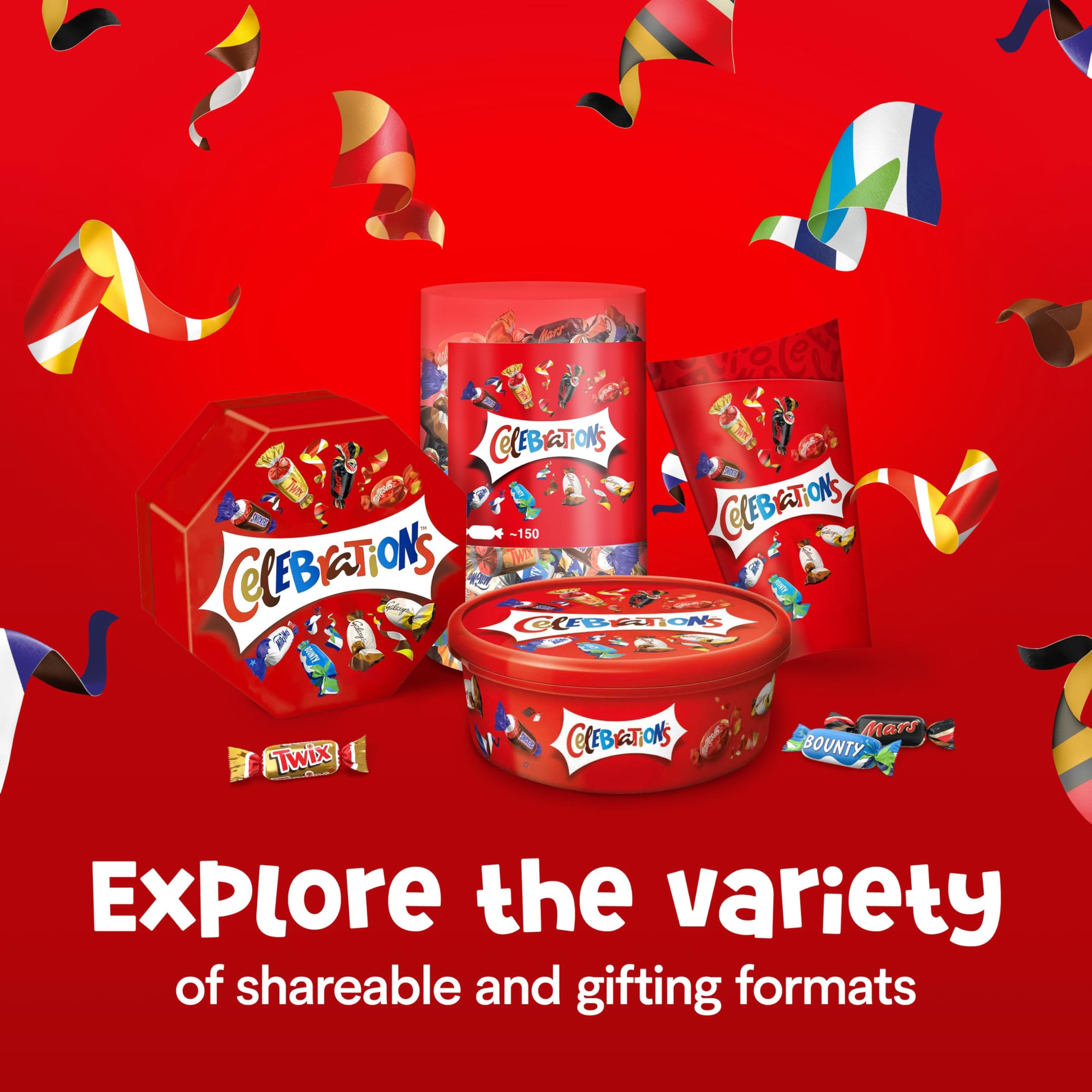 Celebrations Milk Chocolate Gift Box of Mini Chocolates & Biscuit Bars Tube 9