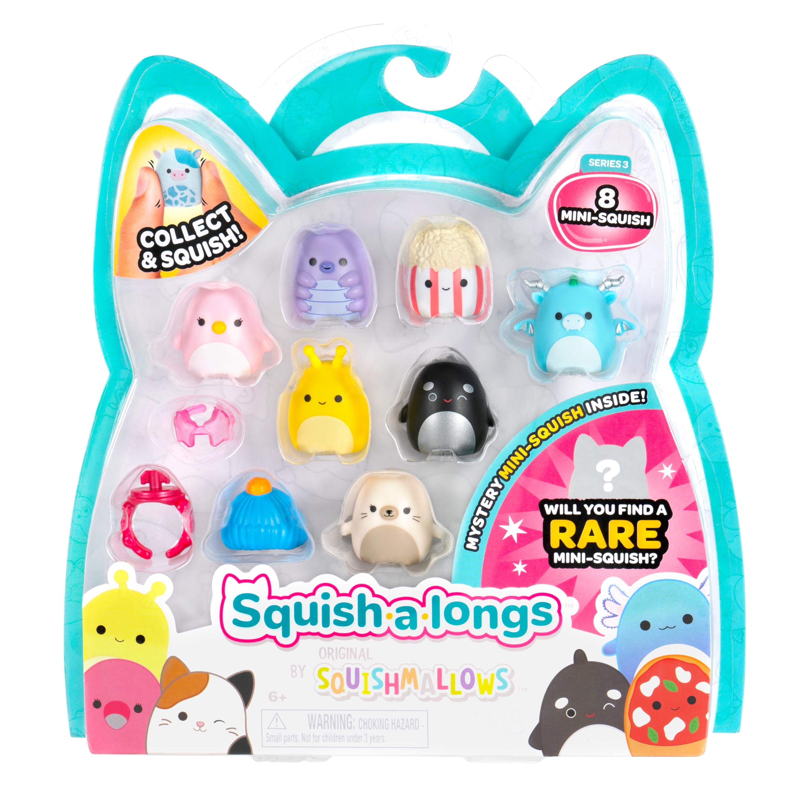 Squish-a-longs 8-Pack - Series 3 with Mystery Mini-Squish & Accessories 1