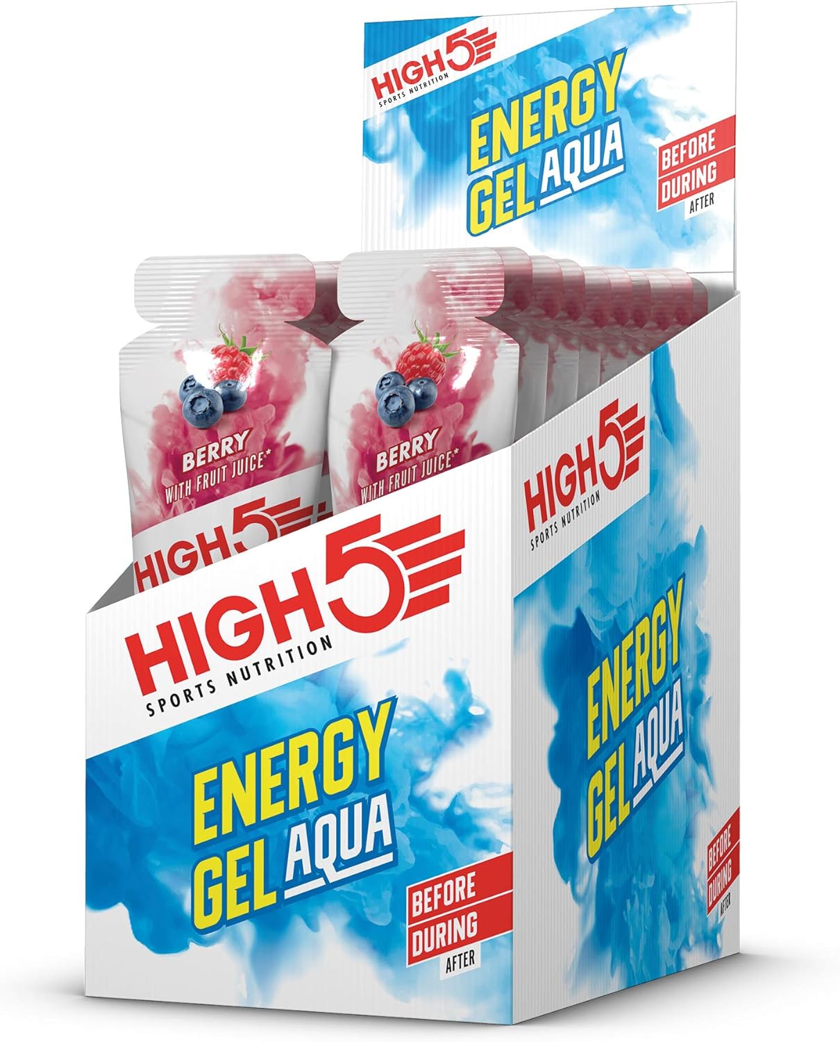 HIGH5 - Energy Gel Aqua Quick Release Energy Gel with Natural Fruit Juice (20 x 66g Sachets, Berry Flavor) 7