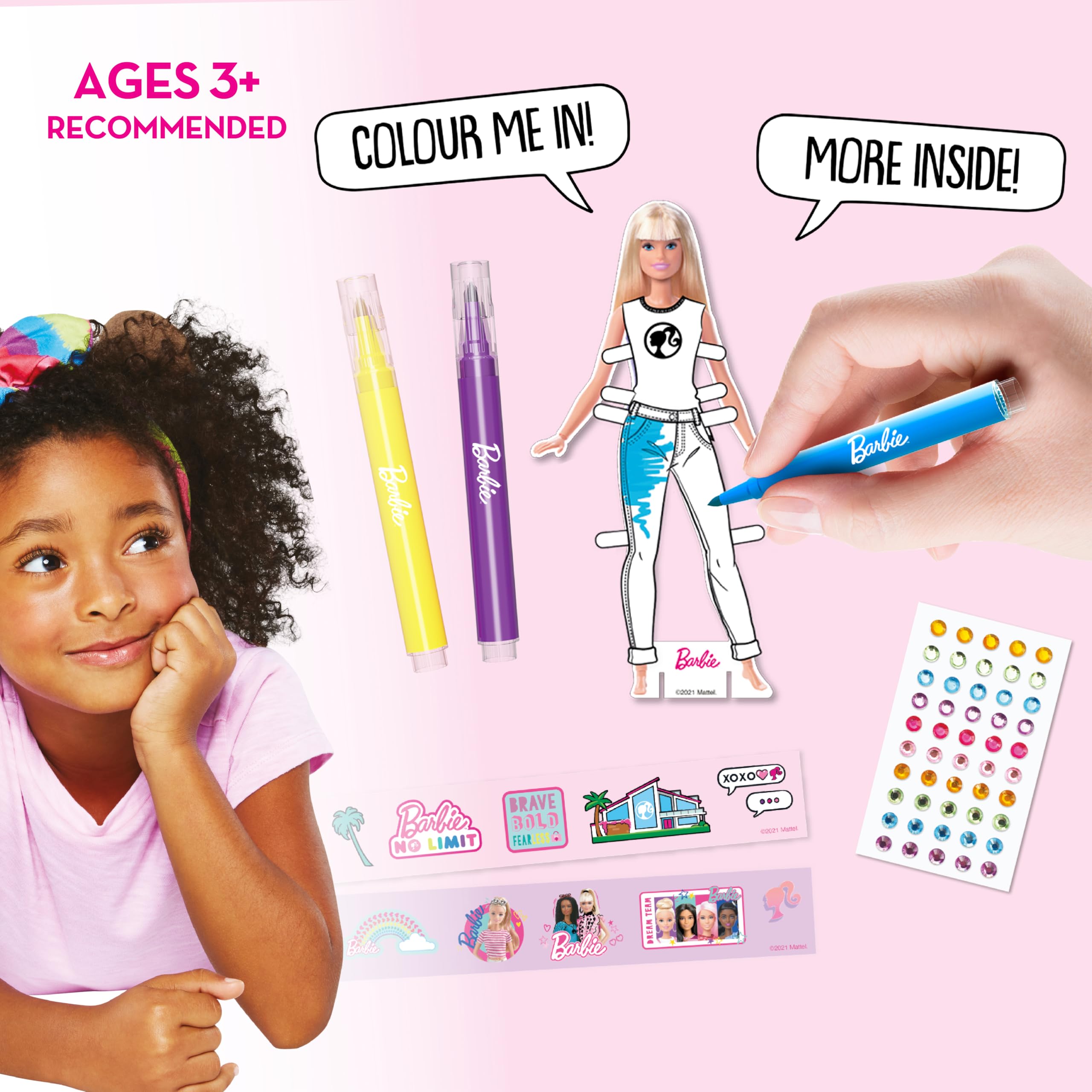BLADEZ Barbie Sticker Activity Set - 1 Pack, Customizable Dolls & 50pcs Stickers | Mess-Free Craft Kit 2