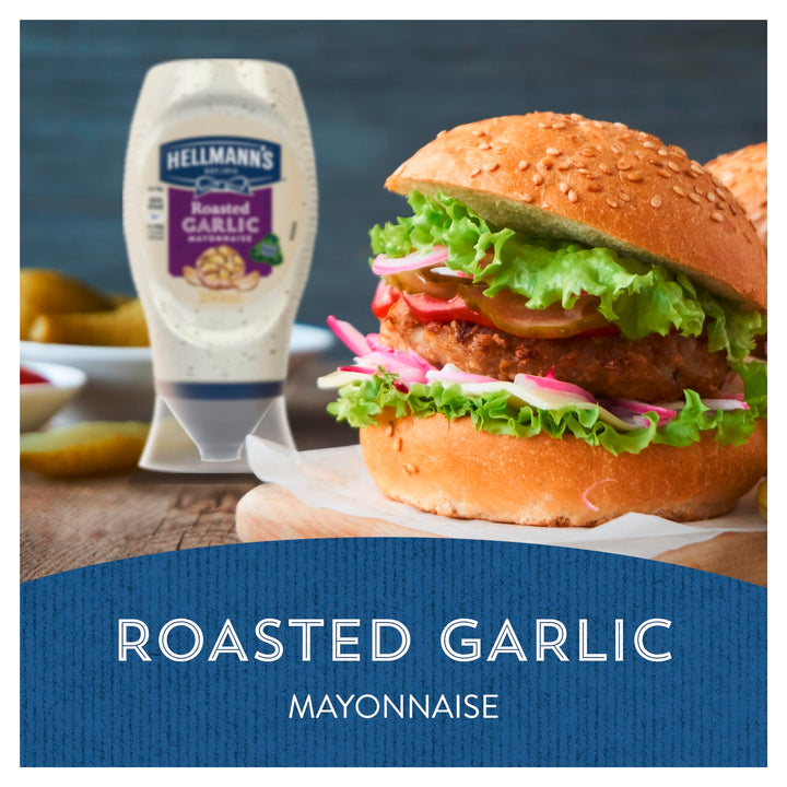 Hellmann's Roasted Garlic Mayonnaise - Creamy Garlic Flavour with 100% Recycled Bottle