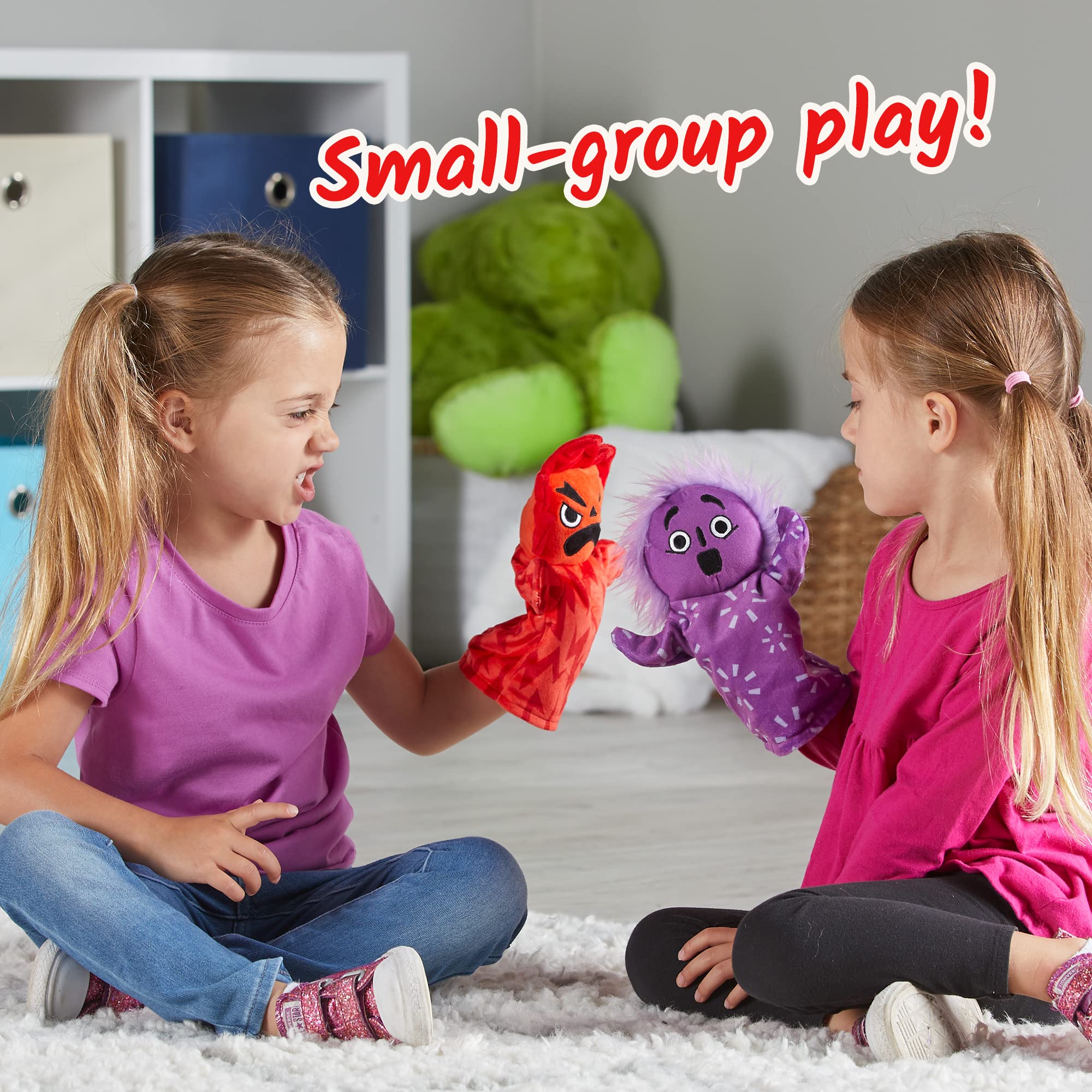 hand2mind Feelings Family Hand Puppets Set - Social Emotional Learning | 5 Pieces | Fabric 5