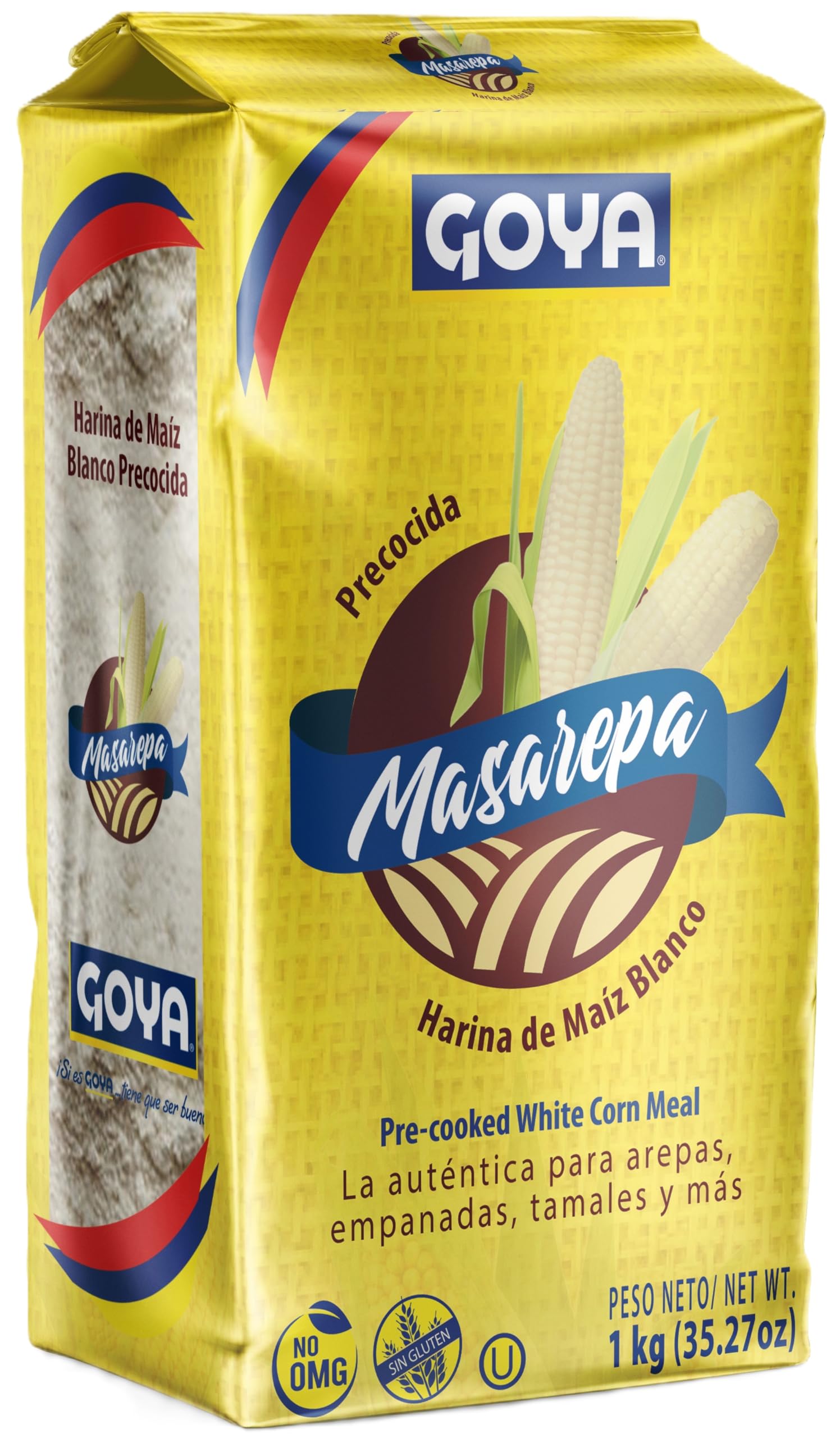 Goya Masarepa Pre-cooked White Corn Meal 1kg (Pack of 1) 2