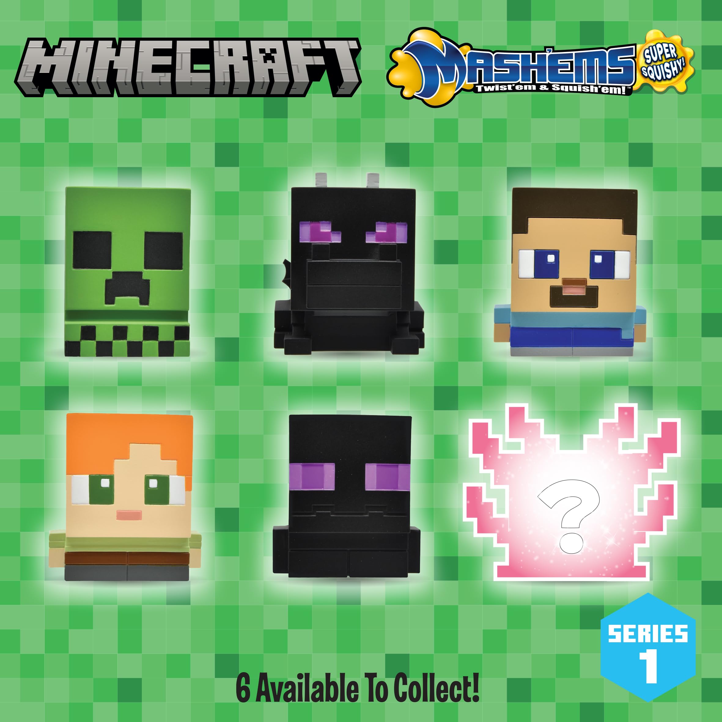 Mash'ems Minecraft Collectible Squishy Characters - Twist, Squish & Launch Fun for Kids 3