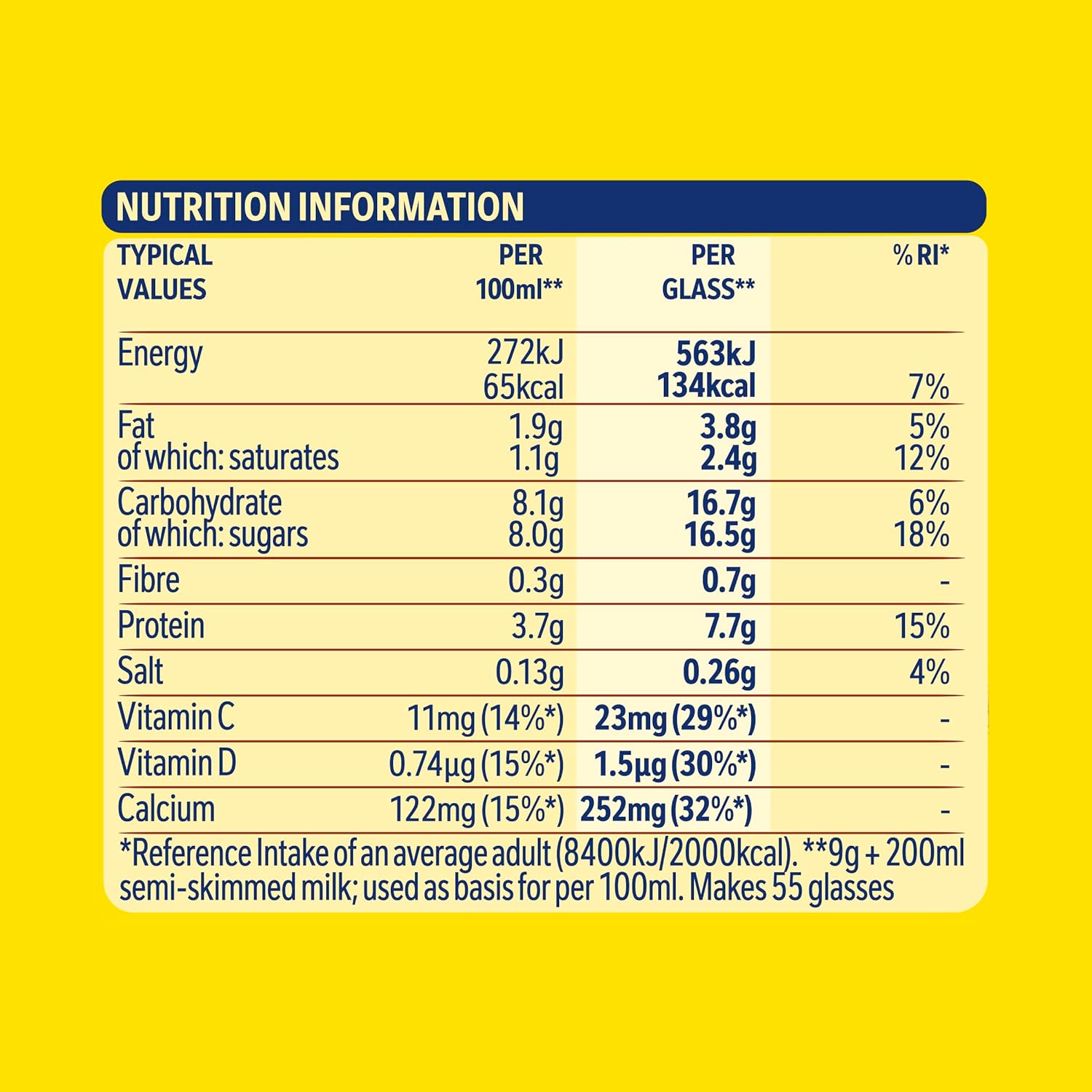 Nesquik Chocolate Flavoured Milkshake Powder 500g Tub (Pack of 10) - Gluten Free, No Artificial Additives, Fortified with Vitamins C & D 7