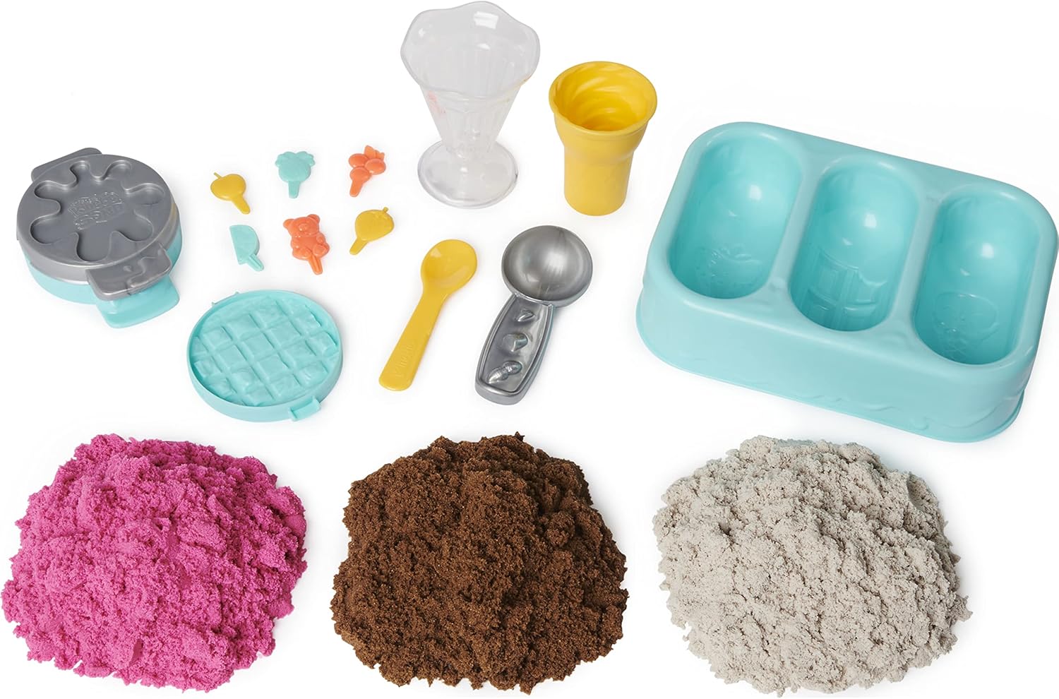 Kinetic Sand Scents Ice Cream Treats Playset - Scented Sand with 6 Tools & Toppings for Kids 3+ 11