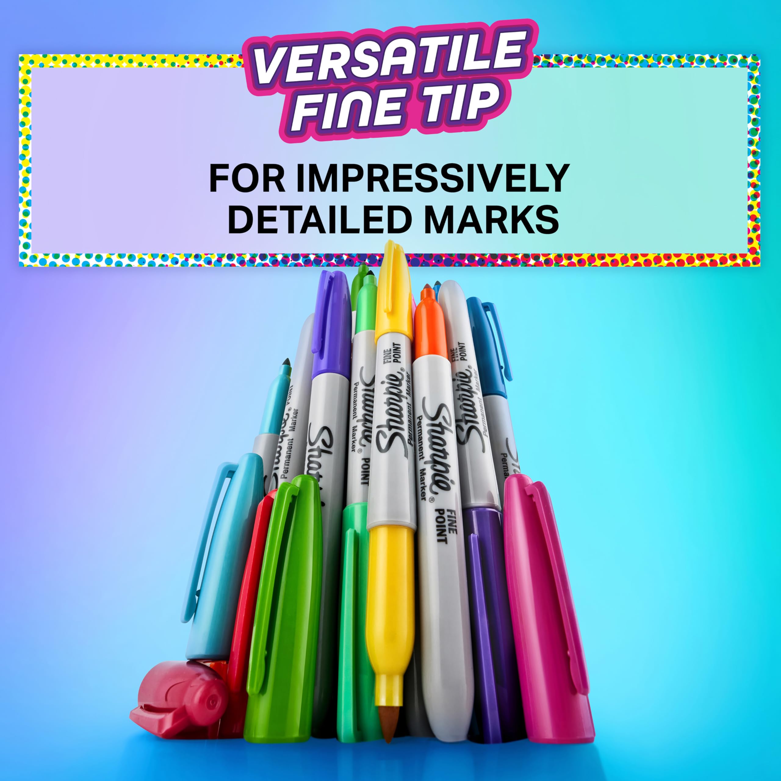 Sharpie Glam Pop Permanent Markers | Fine Point for Bold Details | Assorted 6