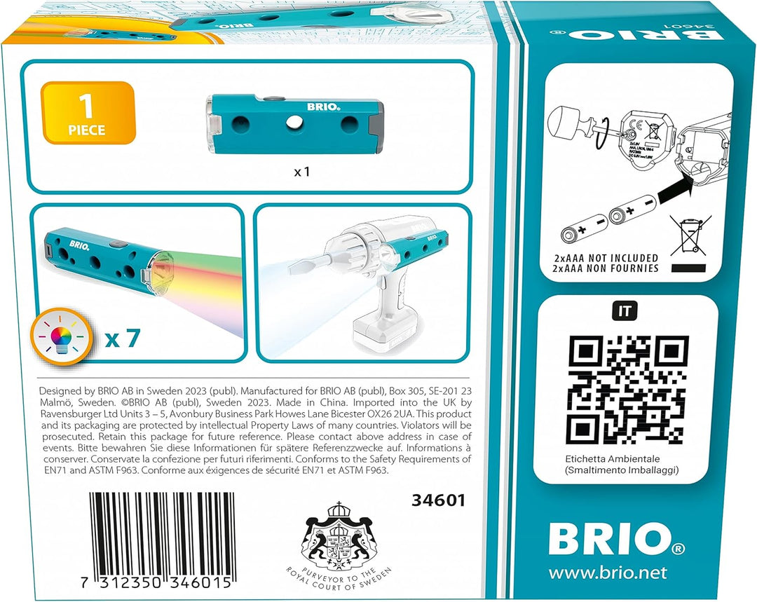 BRIO Builder Flashlight Torch - LED Light STEM Toy for Kids Ages 3+