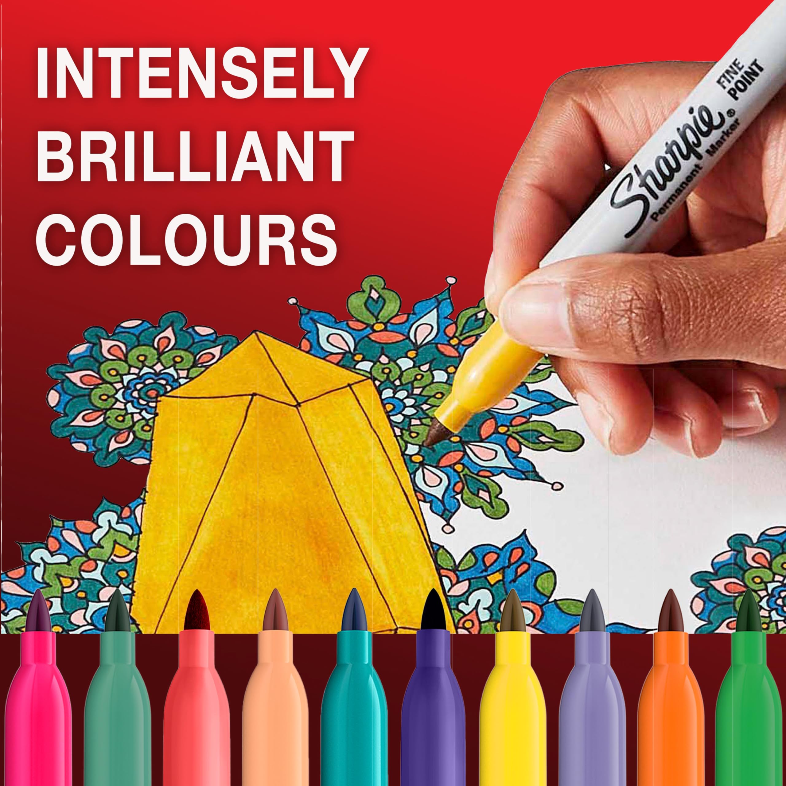 Sharpie Permanent Markers - Fine Point | Assorted Colours | Pack of 18 3