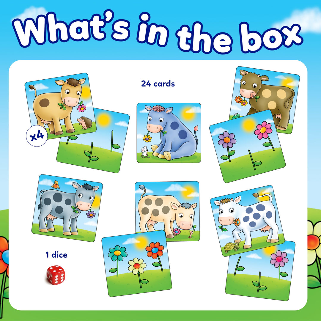Orchard Toys Spotty Cows Mini Game – Number Matching Dice Game for Kids