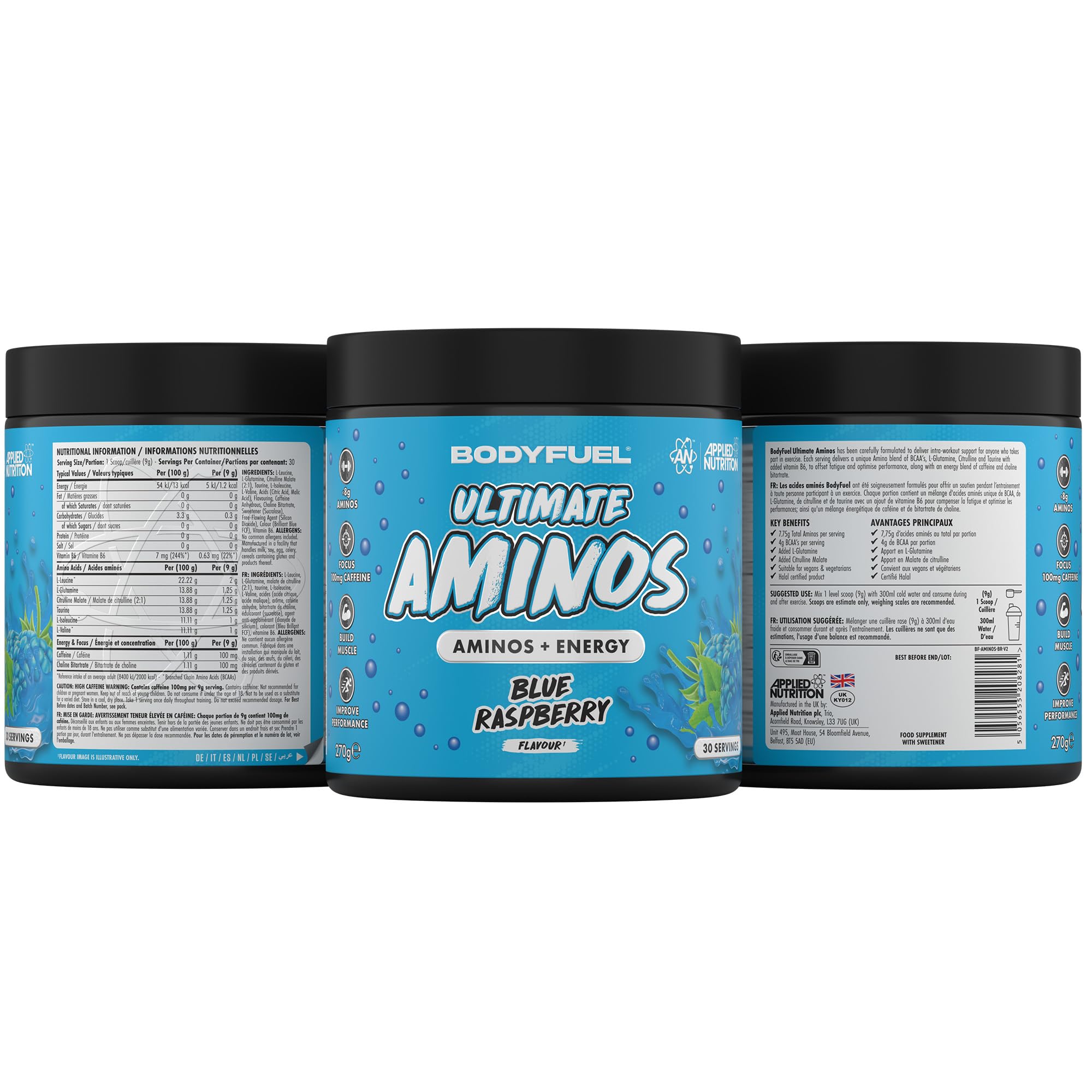 Applied Nutrition BodyFuel Amino Energy Powder - Blue Raspberry, 270g, 30 Servings 7