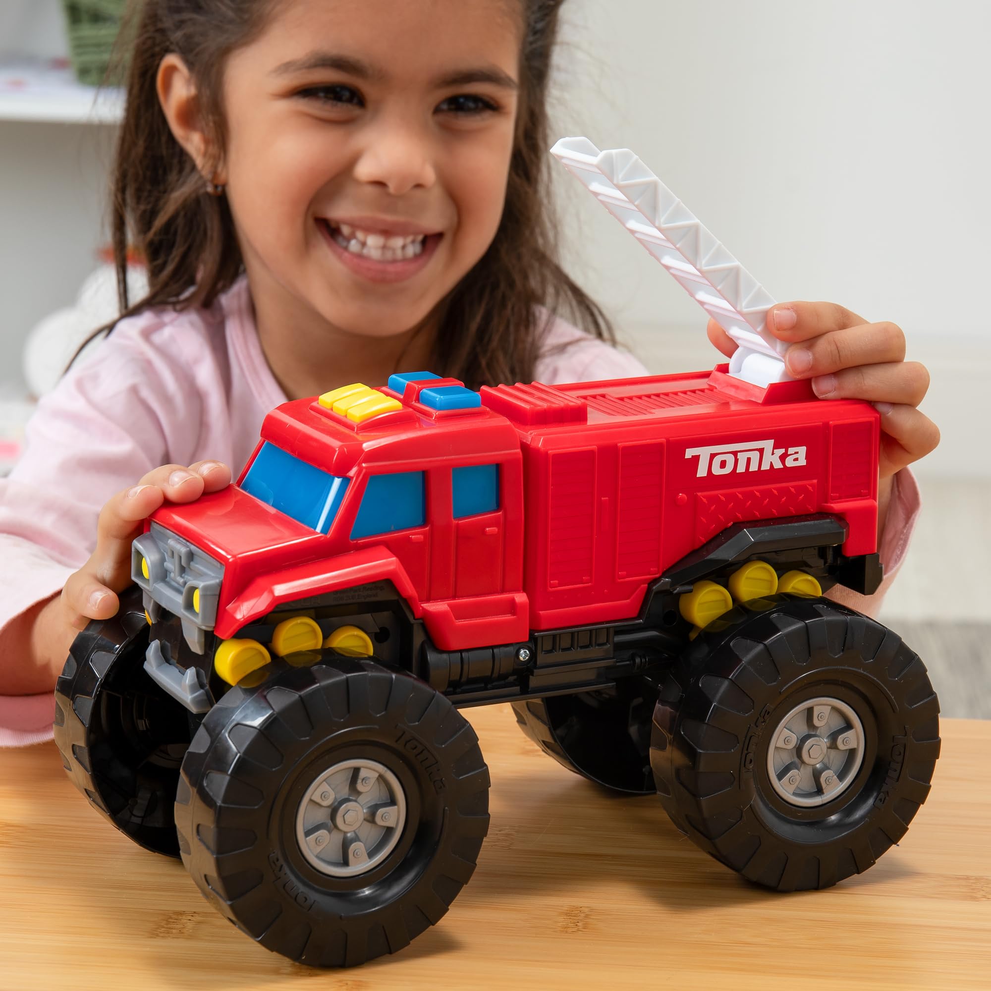 Tonka Mega Machines Fire Truck - Flashing Lights & Sounds | Ages 3+ | Stainless Steel 6