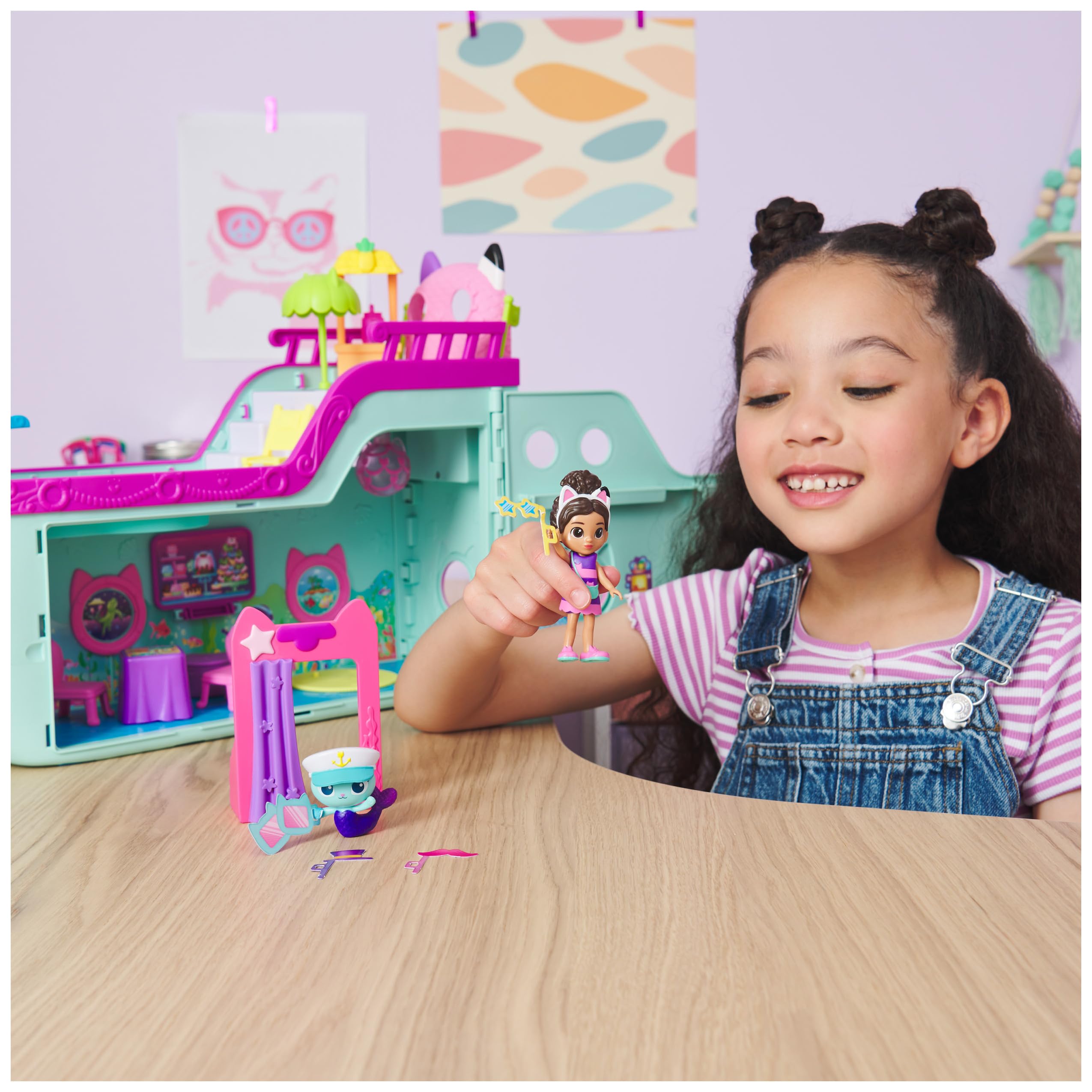 Gabby's Dollhouse Cat Friend Ship - 18-Piece Cruise Playset with Gabby & MerCat Figures, Ages 3+ 9