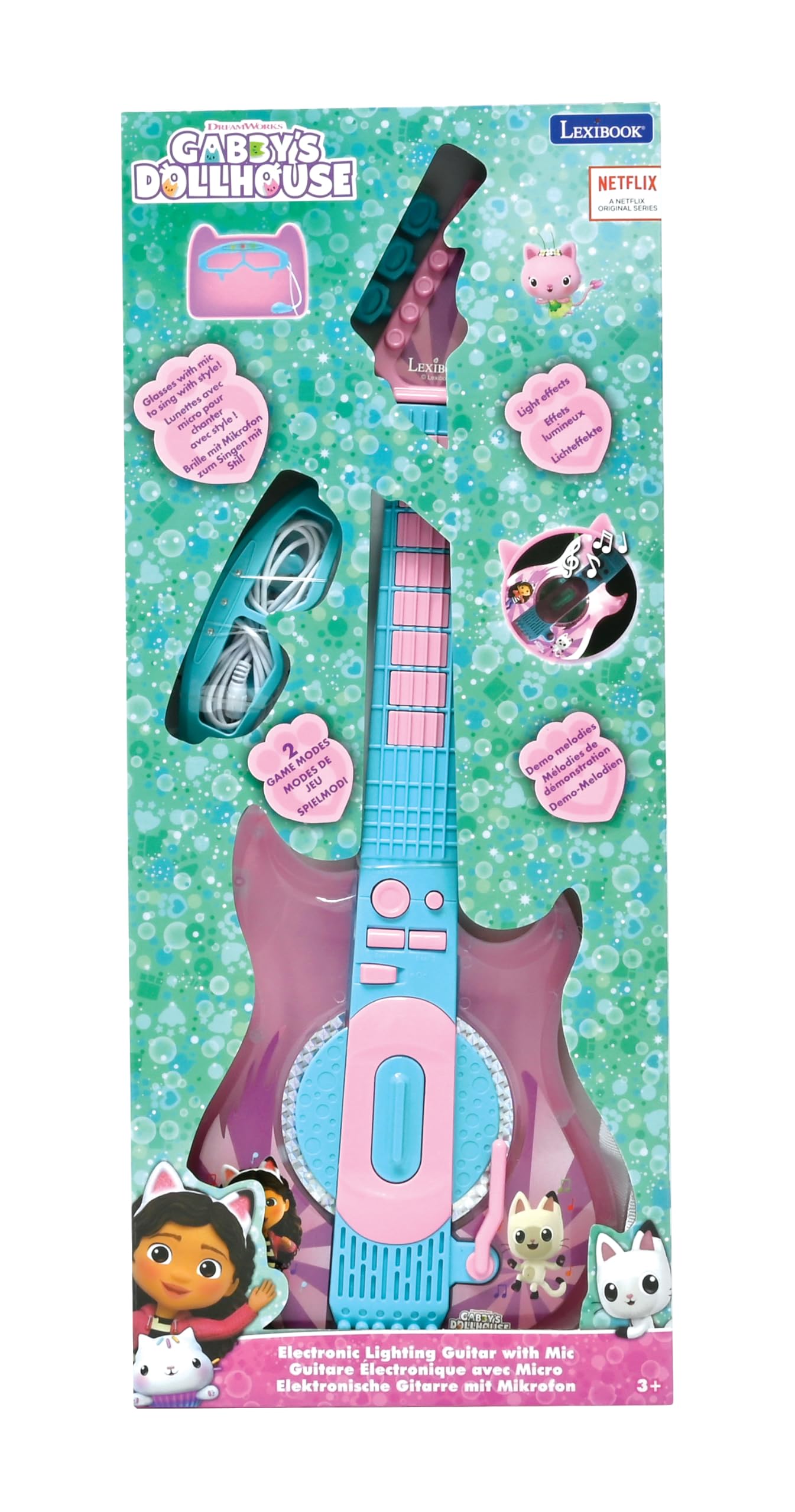 Lexibook Gabby's Dollhouse Electronic Guitar with Microphone & Glasses - Musical Toy for Kids 7