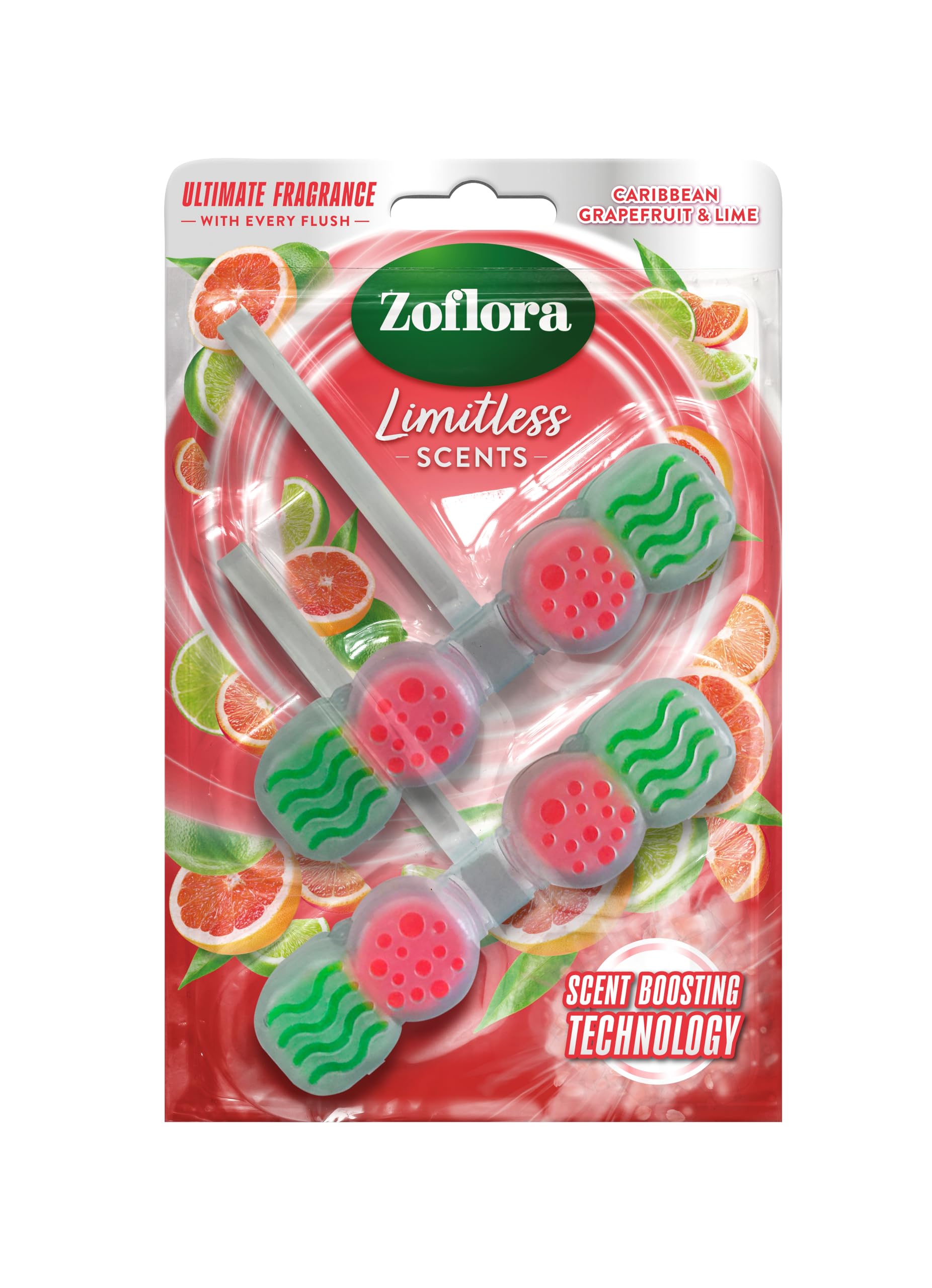 Zoflora Grapefruit & Lime Toilet Rim Blocks - Long-Lasting Fragrance, Limescale Prevention | 2 x 131g Pack 2