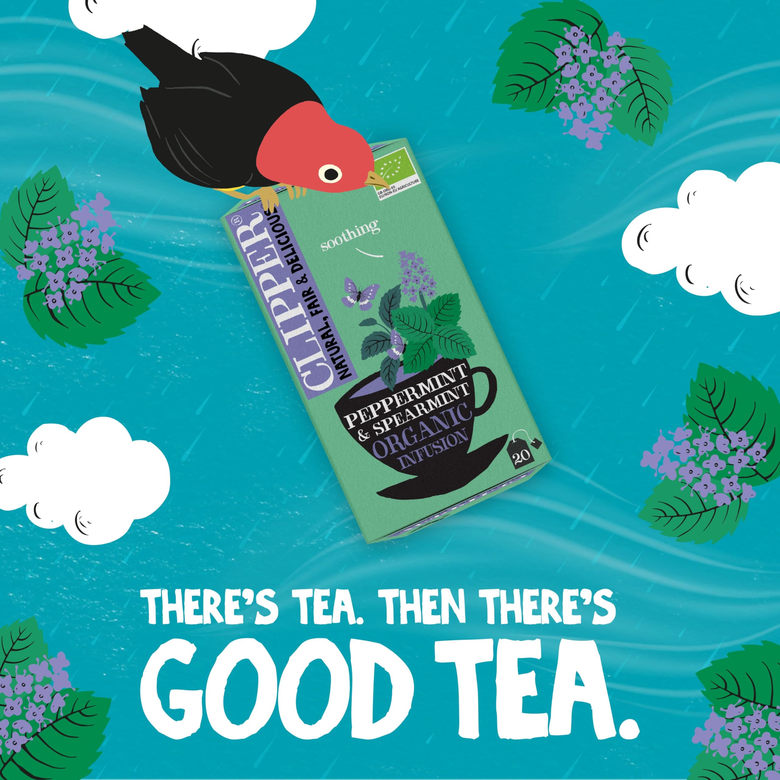 Clipper Organic Peppermint & Spearmint Infusions Fruit Teabags - 80 Unbleached Tea Bags 12