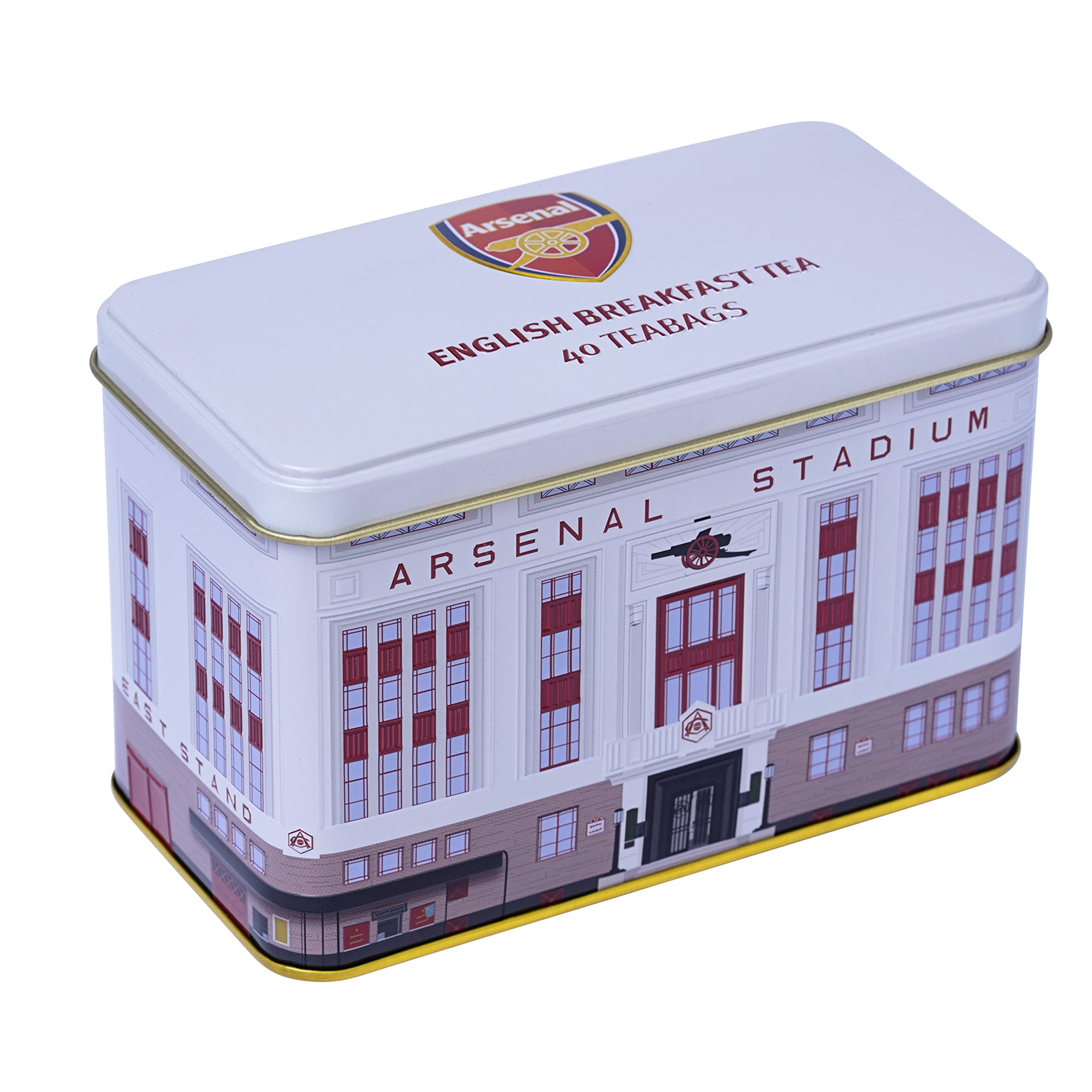 New English Teas Arsenal Highbury Tea Tin with 40 English Breakfast Teabags | Black Tea