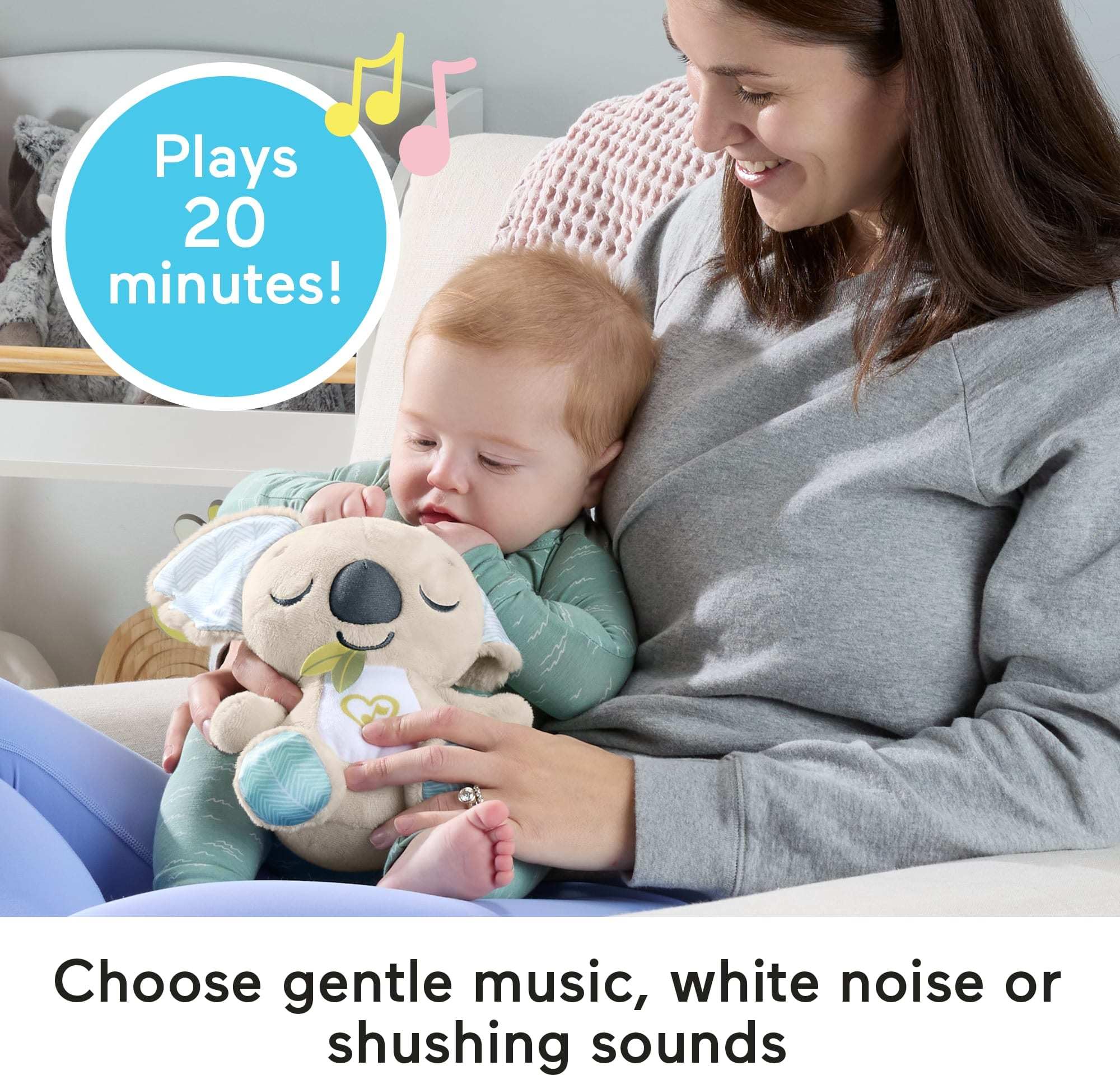 Fisher-Price On-the-Go Koala Soother - Plush Portable Sound Machine for Newborns 0+ Months 6