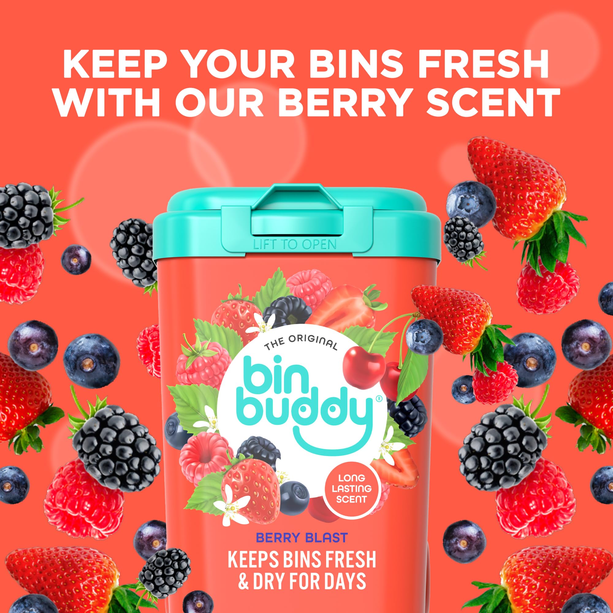 Bin Buddy Berry Blast Odour Eliminator Powder - Pack of 3 | Absorbs Mess | Lasts Days 3