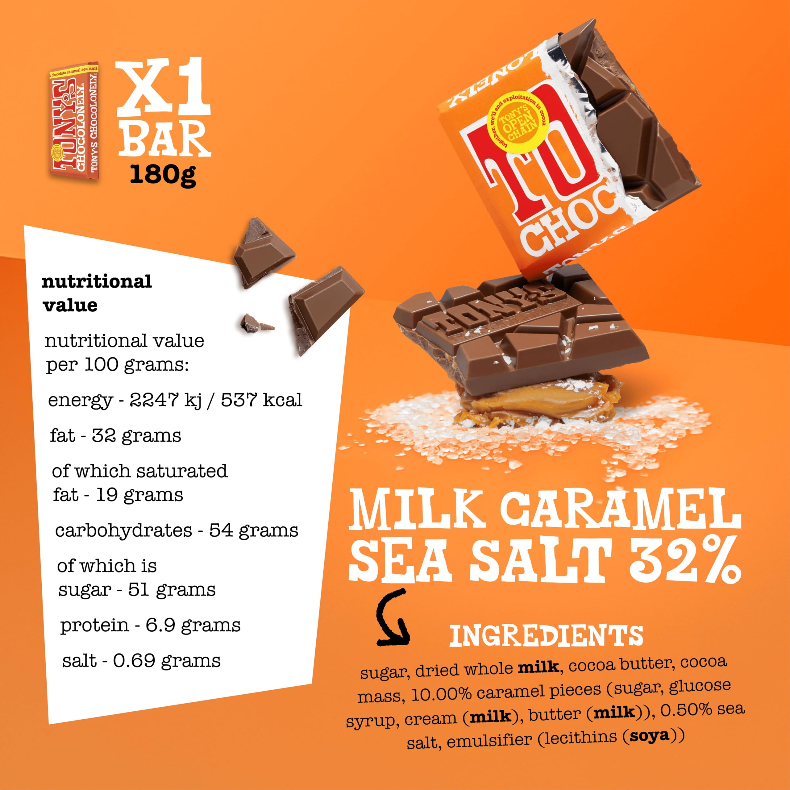 Tony's Chocolonely - Rainbowpack Classic Chocolate Variety Pack (6 x 180g) 8