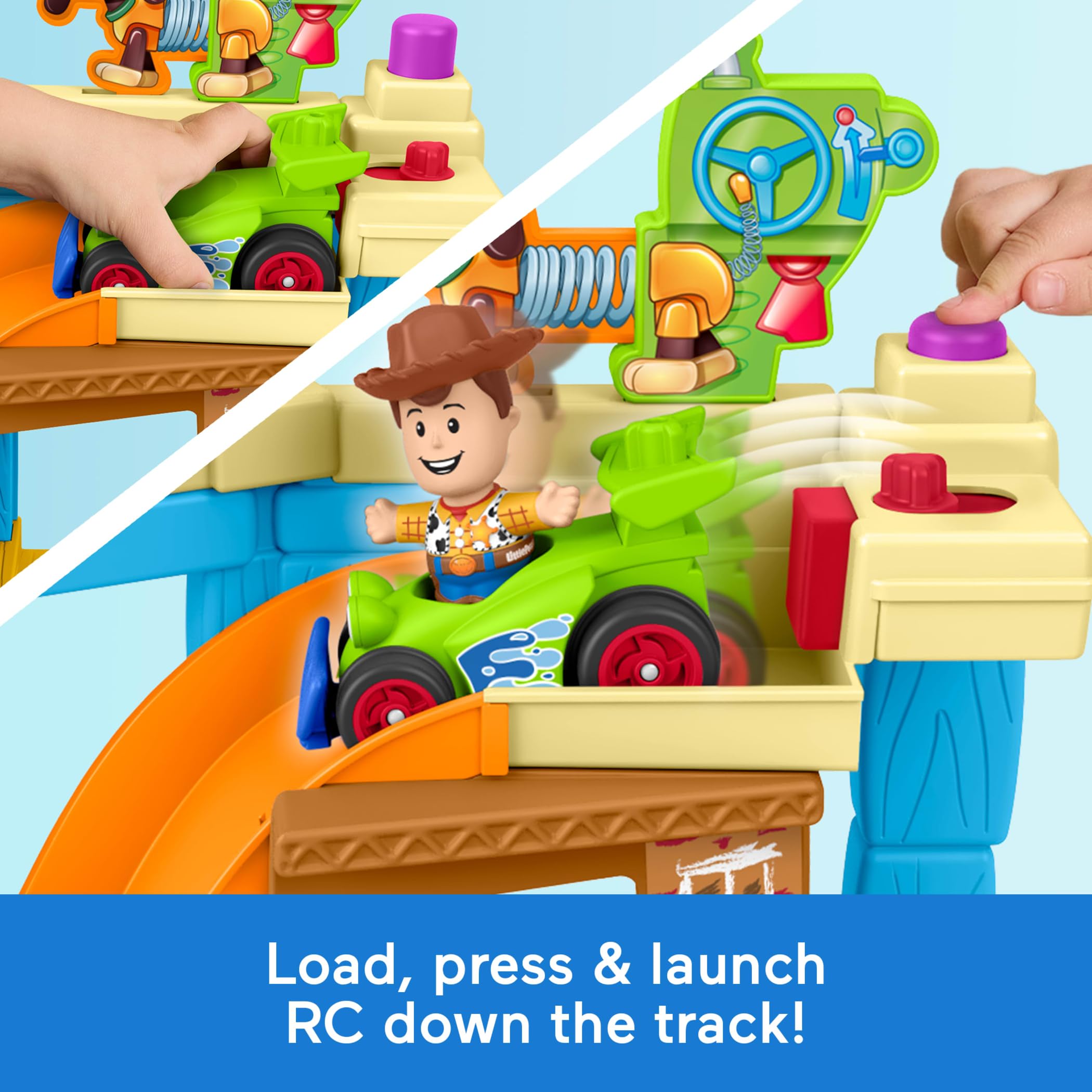 Fisher-Price Little People Toy Story Andy’s Room Playset with Woody Figure and RC Vehicle | Ages 18m+ 4