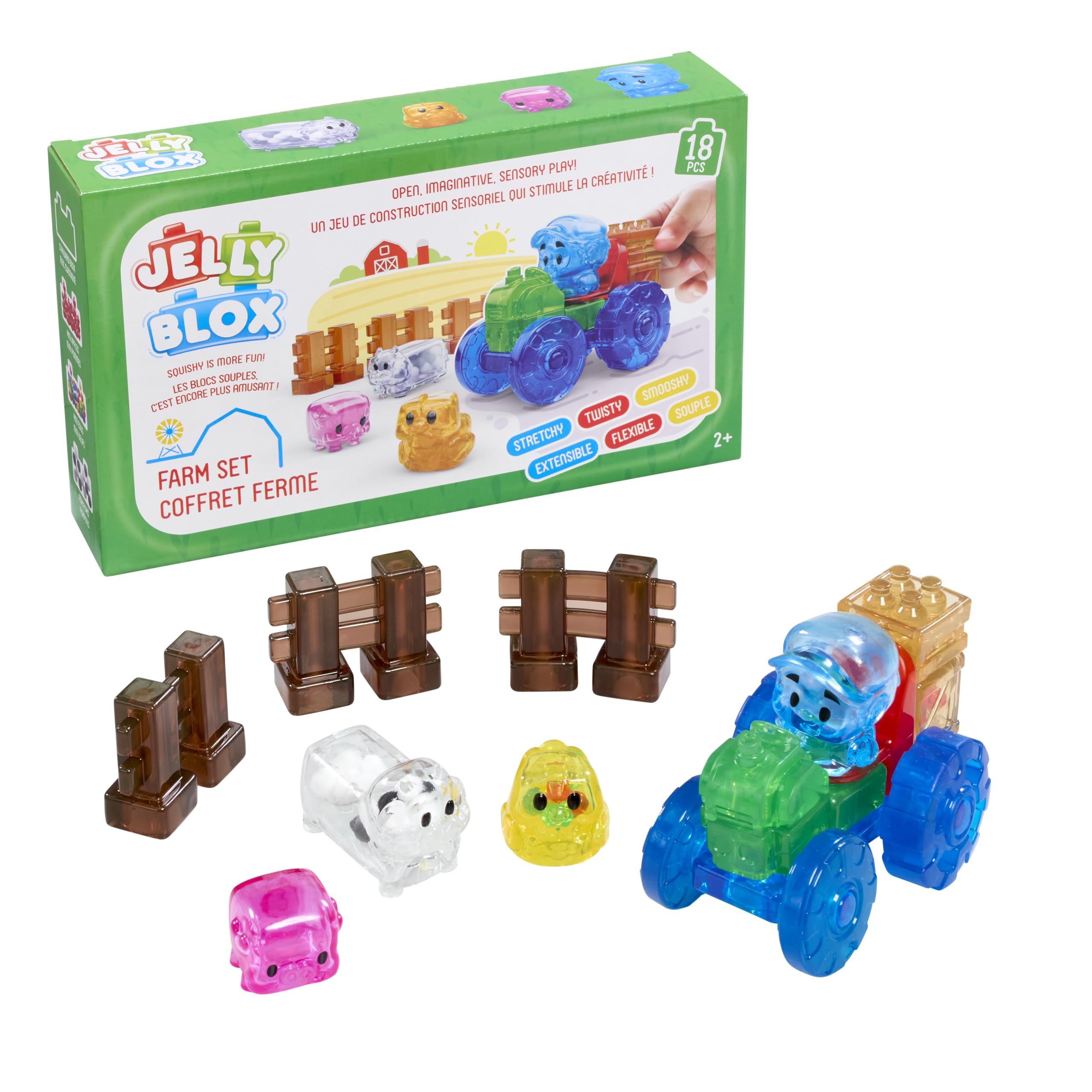 Jelly Blox Farm Set - Squishy Building Blocks for Toddlers 2+ 10