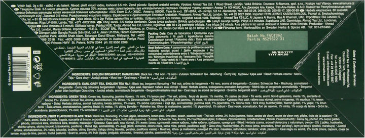 Ahmad Tea Twelve Teas Collection - 60 Tea Bags with Black, Green & Fruit Flavoured Teas