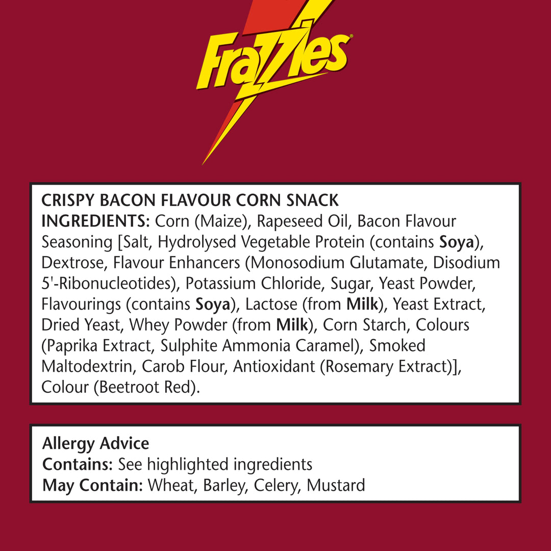Frazzles Bacon Flavour Crisps 6pk - Baked Not Fried, 97Kcal Per Pack