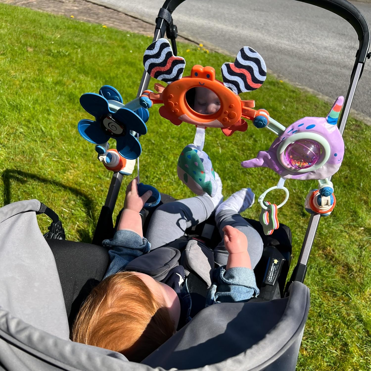 Nuby Ocean Friends Pram Toy Arch - Interactive Baby Toy for Sensory & Motor Skill Development 3