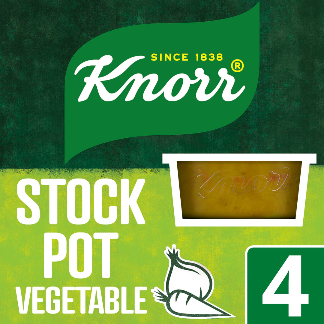 Knorr Vegetable Stock Pot Gluten-Free - 4 x 28g Pots for Rich Vegetable Flavour