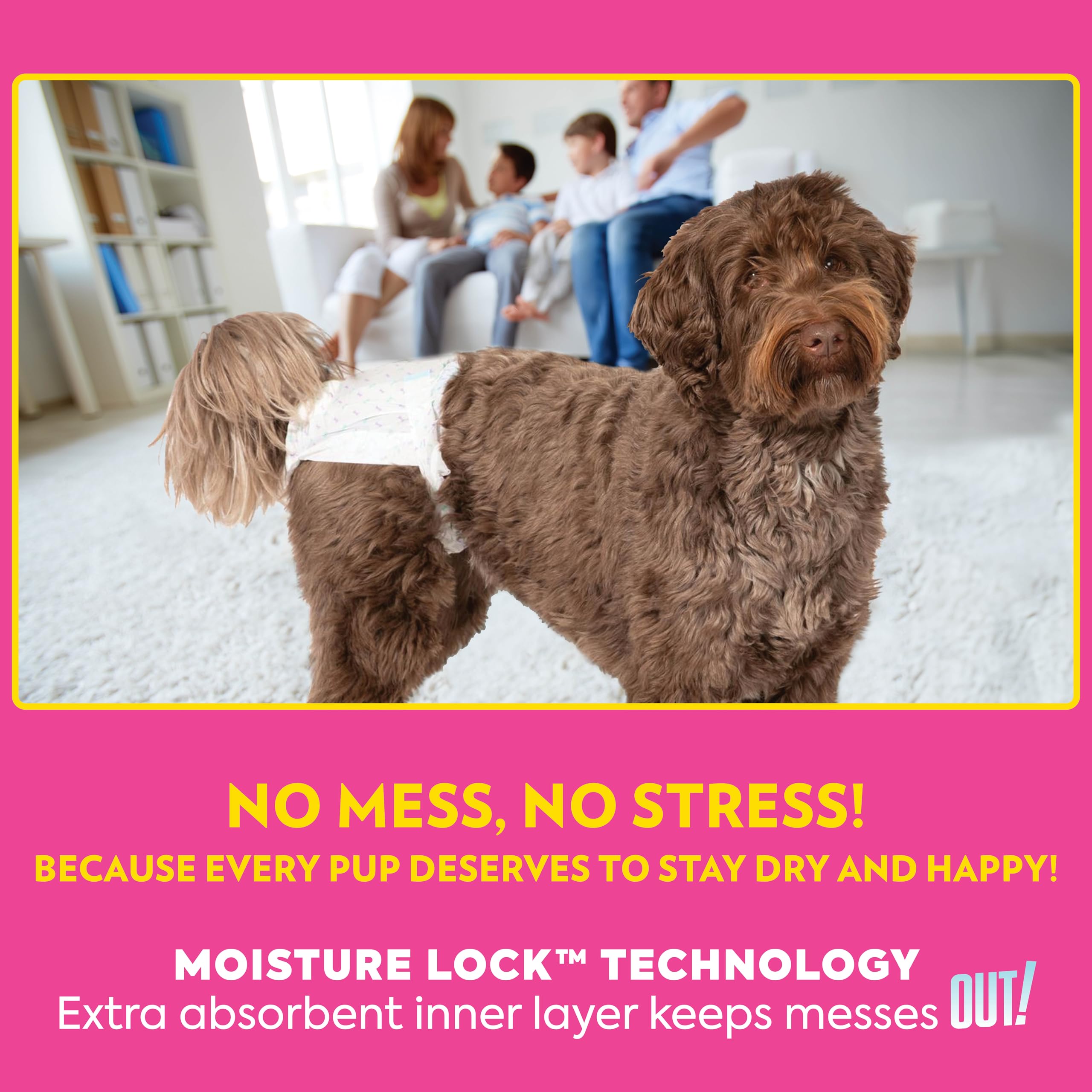 OUT! Disposable Female Dog Diapers - Leak-Proof Fit, Wetness Indicator | 14 Count, Medium/Large 6