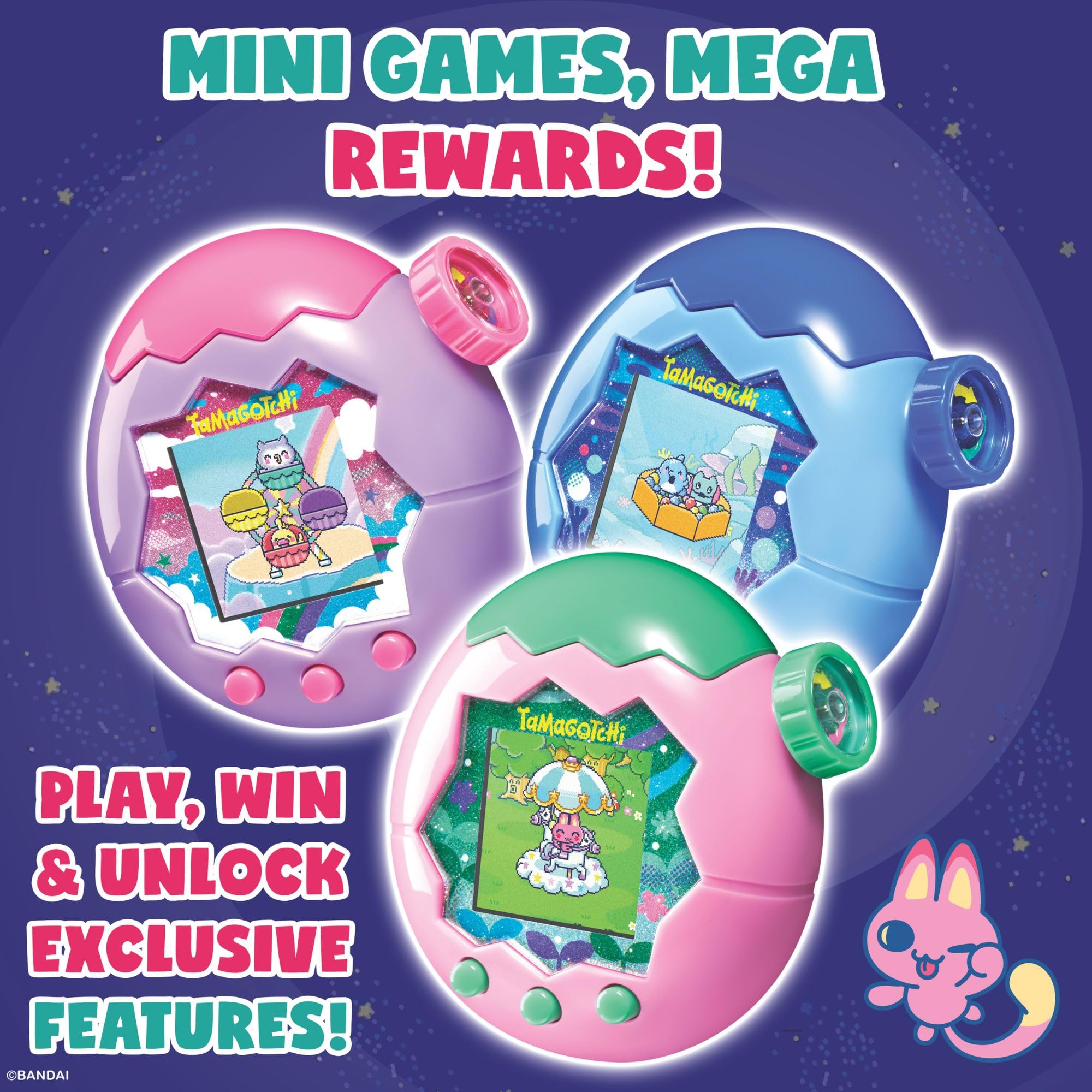 Bandai Tamagotchi Paradise Digital Pet - Electronic Interactive Toy with Zoom Function, Sky Shell, Ages 8+ 3