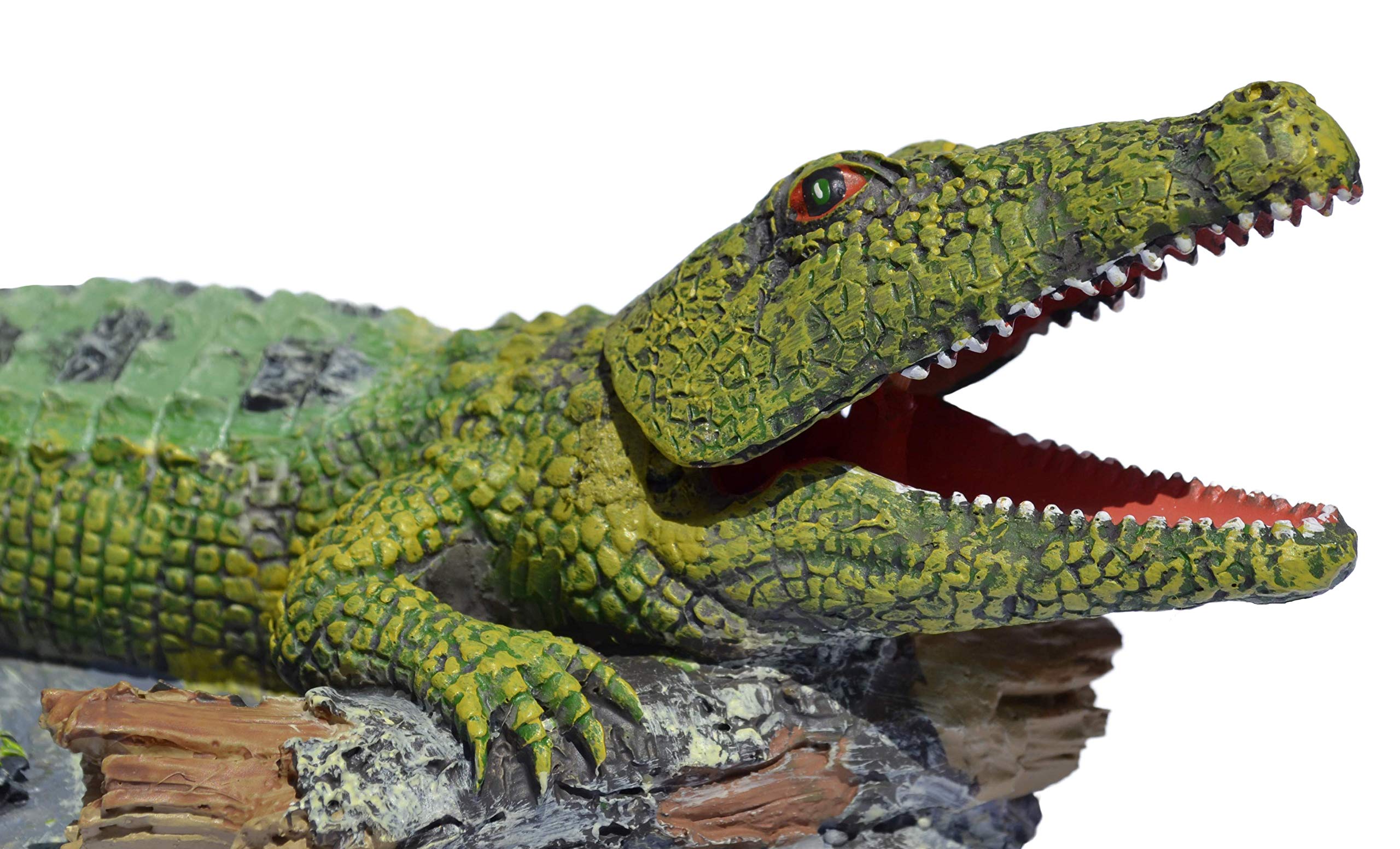 Supa Air Operated Crocodile Ornament - Interactive Aeration | Non-Toxic Resin | Green 7