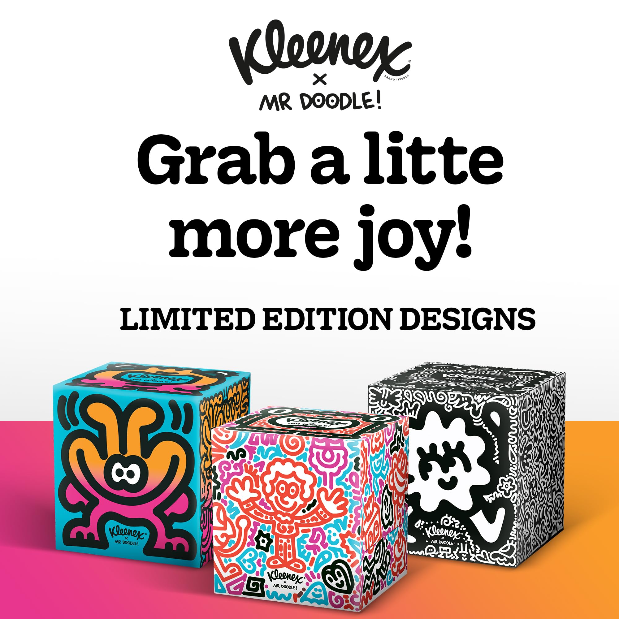 Kleenex Editions Box Tissues - 3 Ply, Unscented, Limited Edition Design Cubes | 48 Tissues 2
