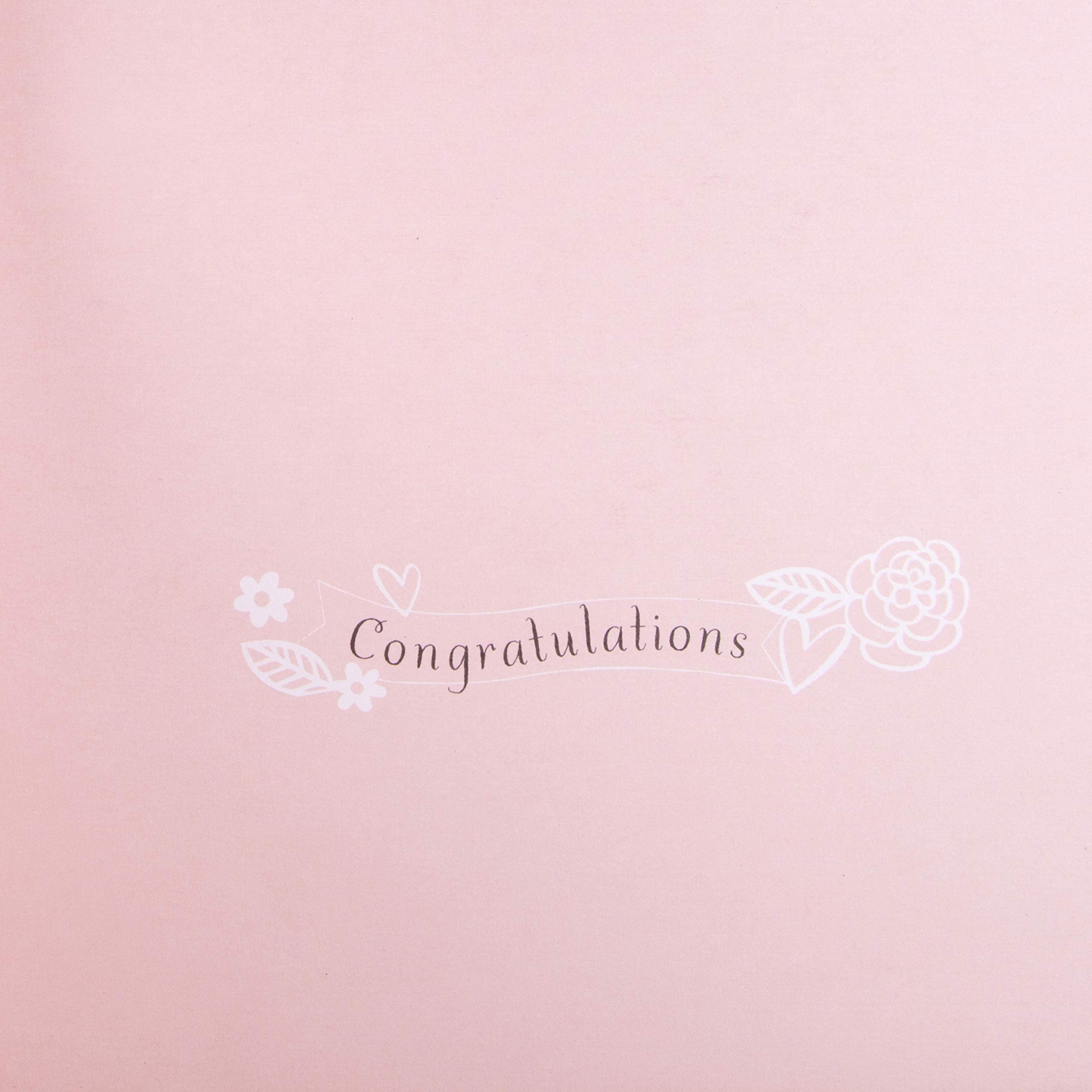 Hallmark Wedding Congratulations Card - Laser-Cut Text in Heart Design | Gold Foil Accents | 22.8cm x 15.9cm 5